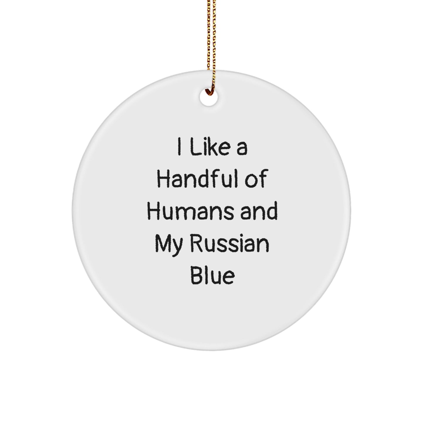 Russian Blue Cat Lover Gifts from Family for Russian Blue Cat Enthusiasts, Funny Circle Ornament for Christmas - Image 1