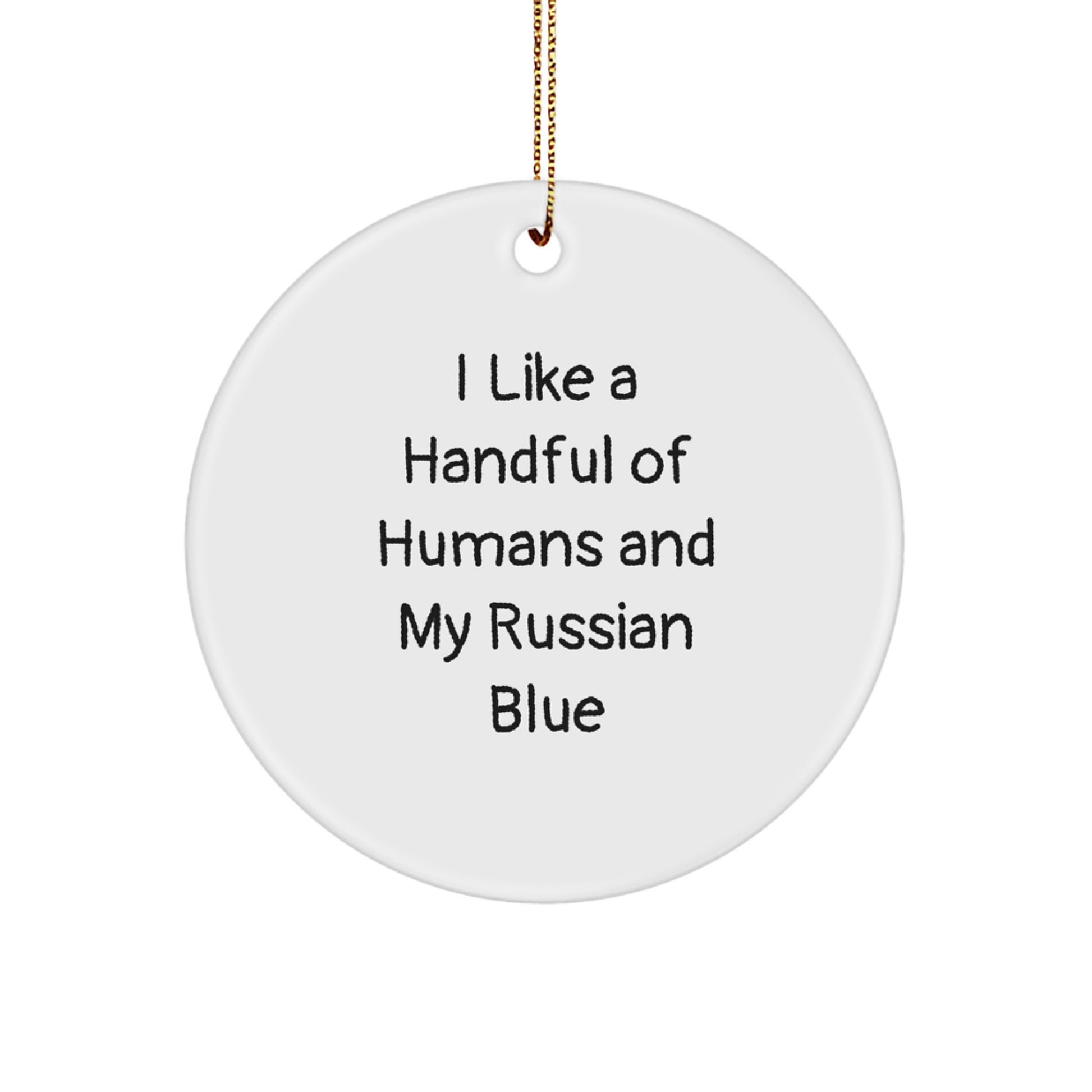 Russian Blue Cat Lover Gifts from Family for Russian Blue Cat Enthusiasts, Funny Circle Ornament for Christmas - Image 1