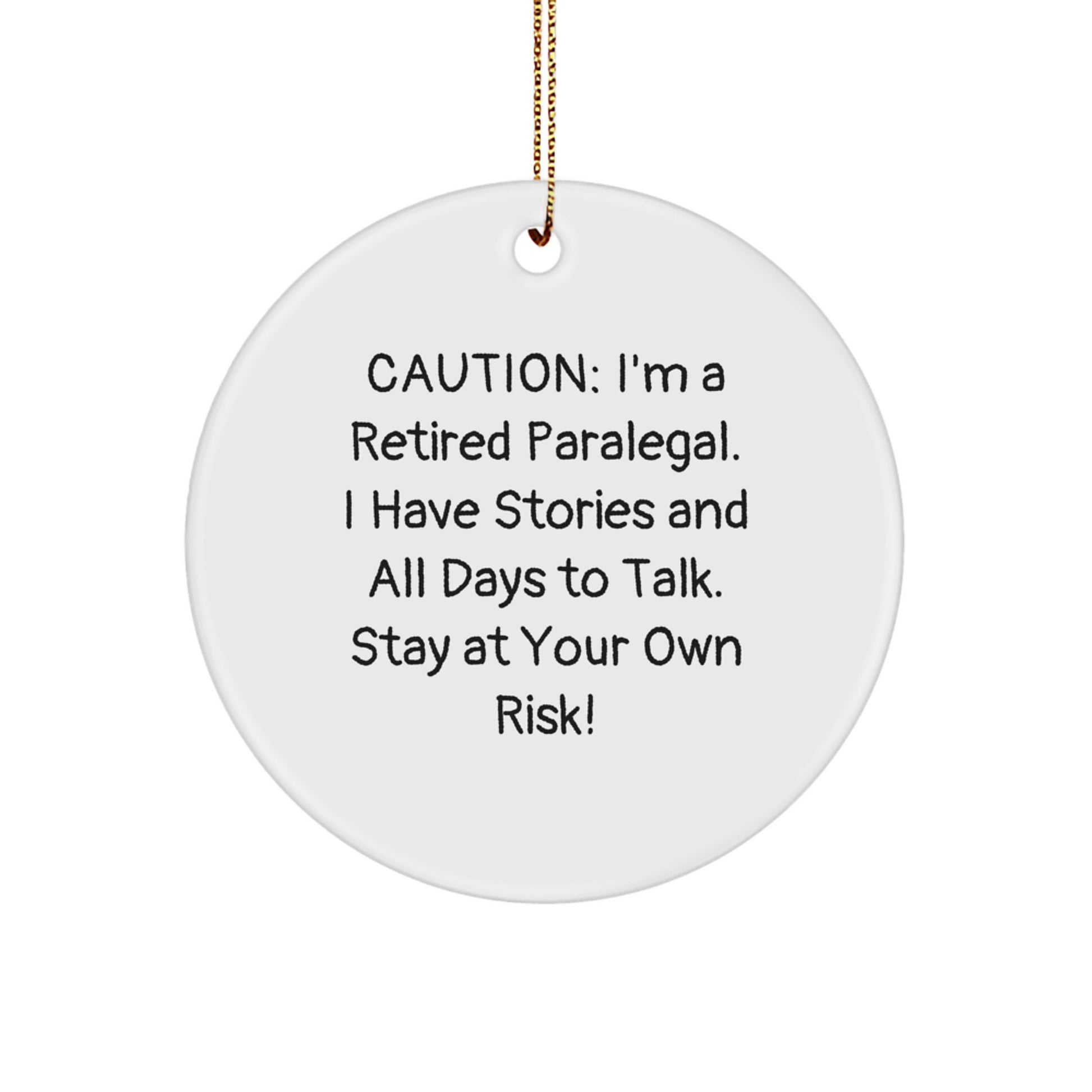 Funny Paralegal Gifts for Paralegal, Circle Ornament, from Friends, Family, Coworkers, Unique Christmas Unique Gifts - Image 1