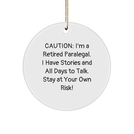 Funny Paralegal Gifts for Paralegal, Circle Ornament, from Friends, Family, Coworkers, Unique Christmas Unique Gifts - Image 1