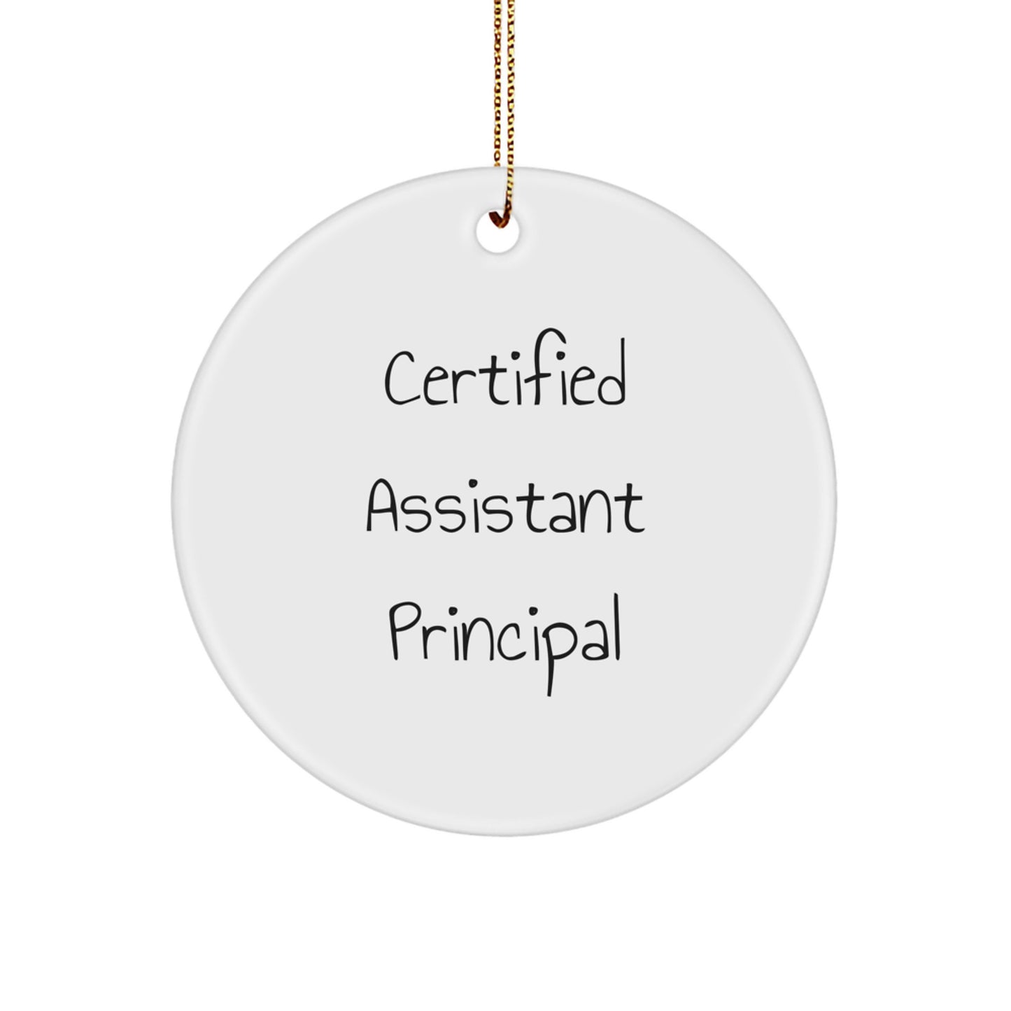 Funny Christmas Unique Gifts for Assistant Principals from Friends, Certified Assistant Principal Circle Ornament - Image 1