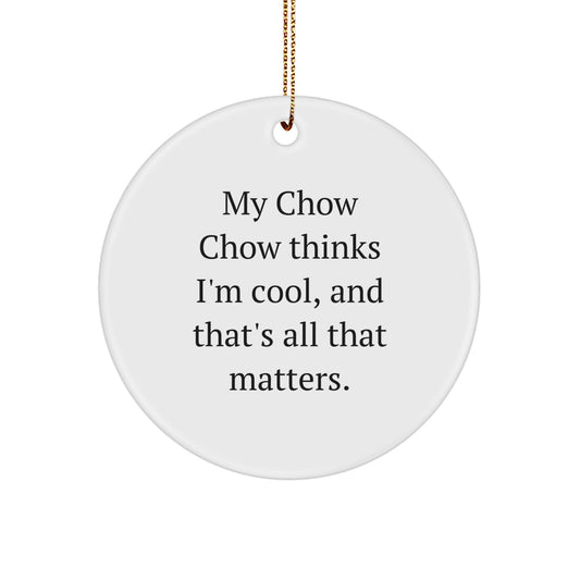 Chow Chow Dog Gifts from Family - Funny Circle Ornament, White, Christmas Unique Gifts for Men, Women, Friends - Image 1