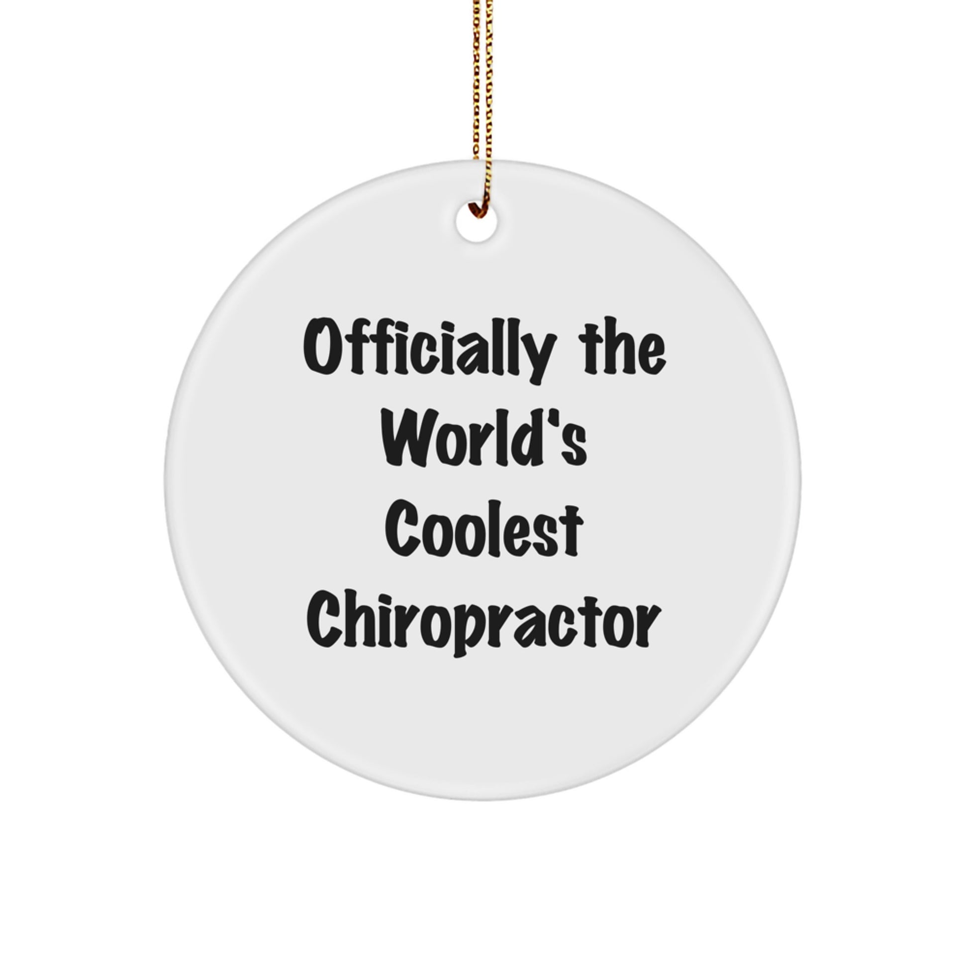 Funny Chiropractor Gifts from Friends for Men - Christmas Unique Chiropractor Circle Ornament - Officially The World's Coolest Chiropractor - Image 1