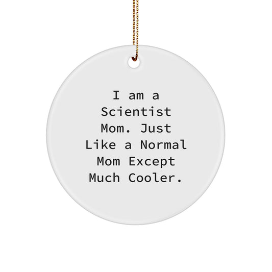 Gifts from Family to the Cool Scientist Mom, Funny Scientist Circle Ornament for Christmas Unique Gifts - Image 1