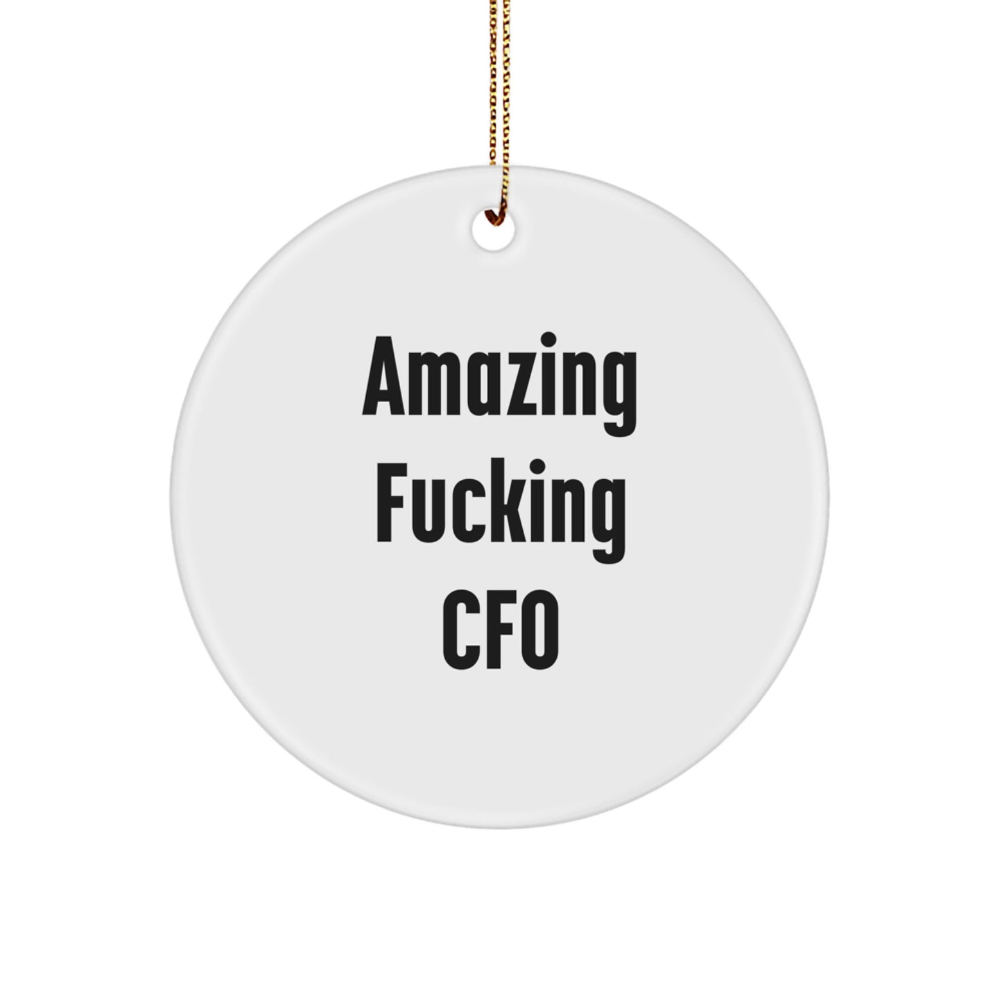 CFO Funny Office Decor Gifts from Men for CFO Christmas Unique Circle Ornaments with Amazing F--king Cfo Quote - Image 1