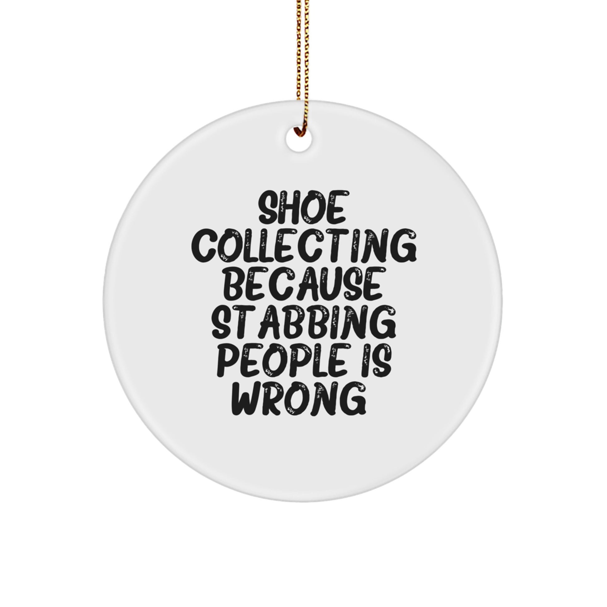 Shoe Collecting Gifts for Men, Unique Christmas Ornaments with Funny Quote, Circle Ornament, Shoes Collection, Gifts from Friends to Family - Image 1