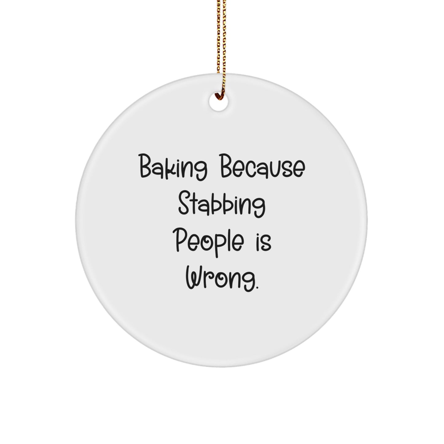 Funny Baking Christmas Circle Ornament Gifts from Family for Men Women Friends Coworkers - Image 1