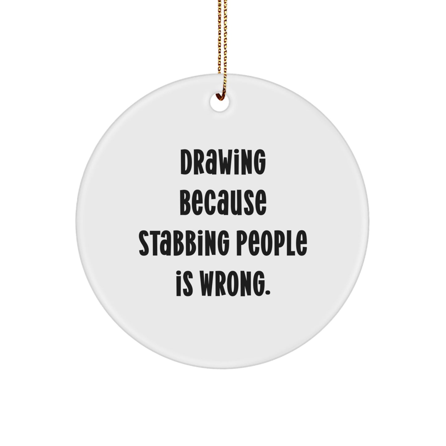 Drawing Circle Ornament Funny Gift from Men to Friends for Christmas Unique Presents - Image 1