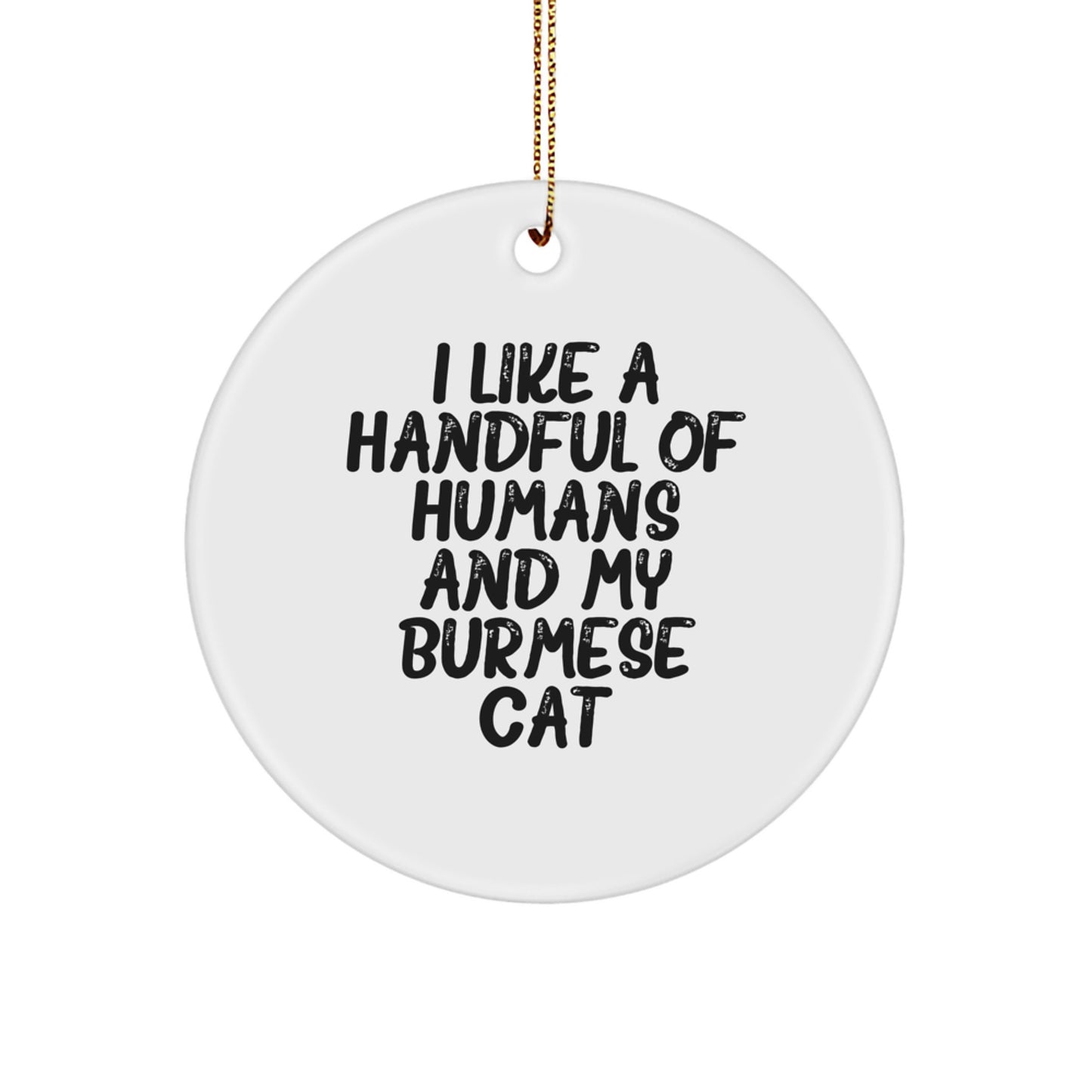 Burmese Cat Lover Gifts from Men for Women - Funny Circle Ornament for Christmas Unique Presents - Image 1