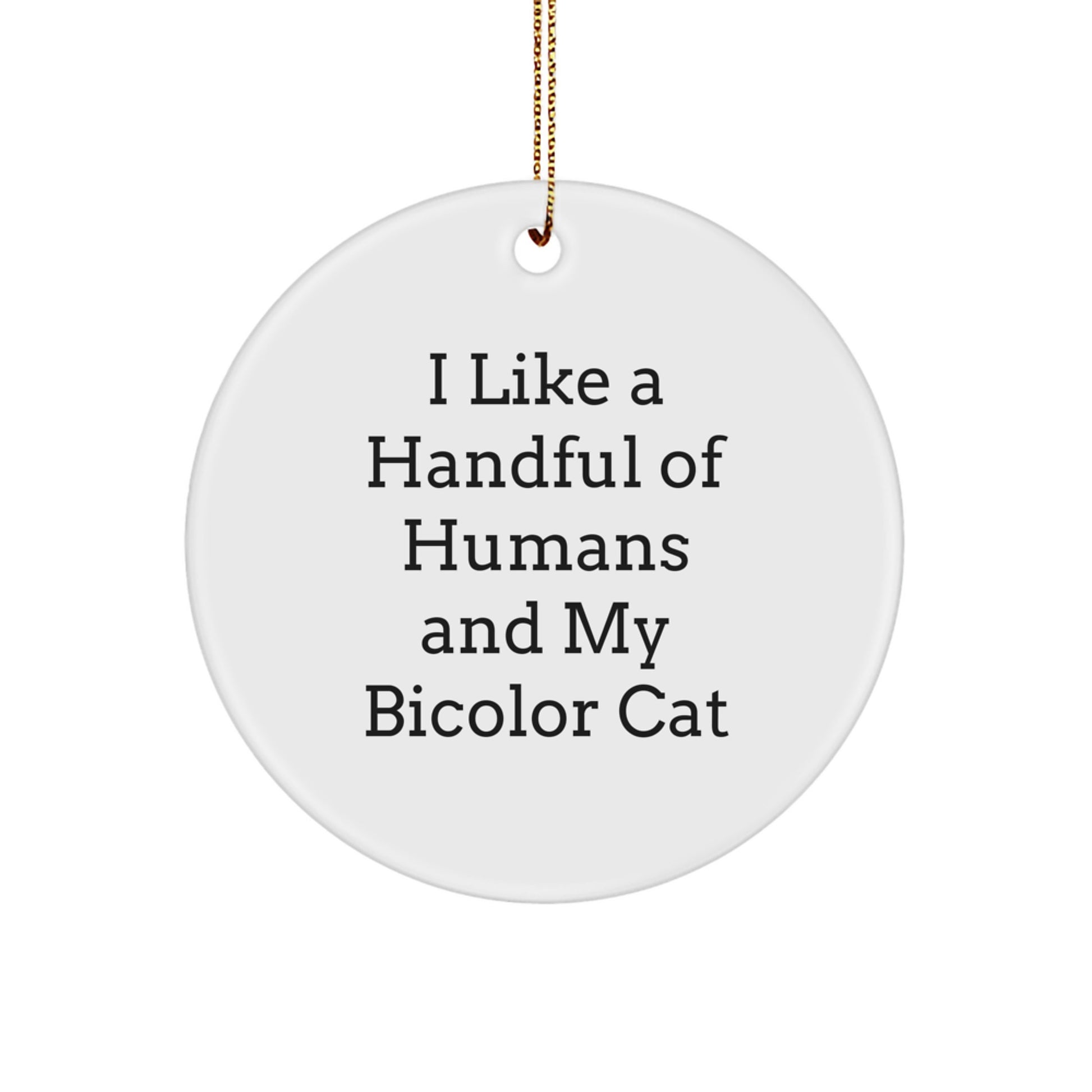 Bicolor Cat Lover Christmas Circle Ornament - Funny Gift for Friends and Family - Image 1