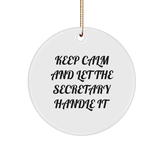 Funny Secretary Circle Ornaments Gifts from Men to Women, Friends, Family, or Coworkers for Christmas Unique - Image 1