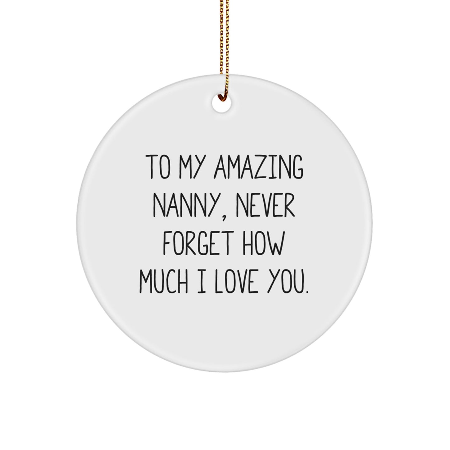 Funny Nanny Gifts for Her, Circle Ornament 'To My Amazing Nanny, Never Forget...' - Gifts from Family - Image 1