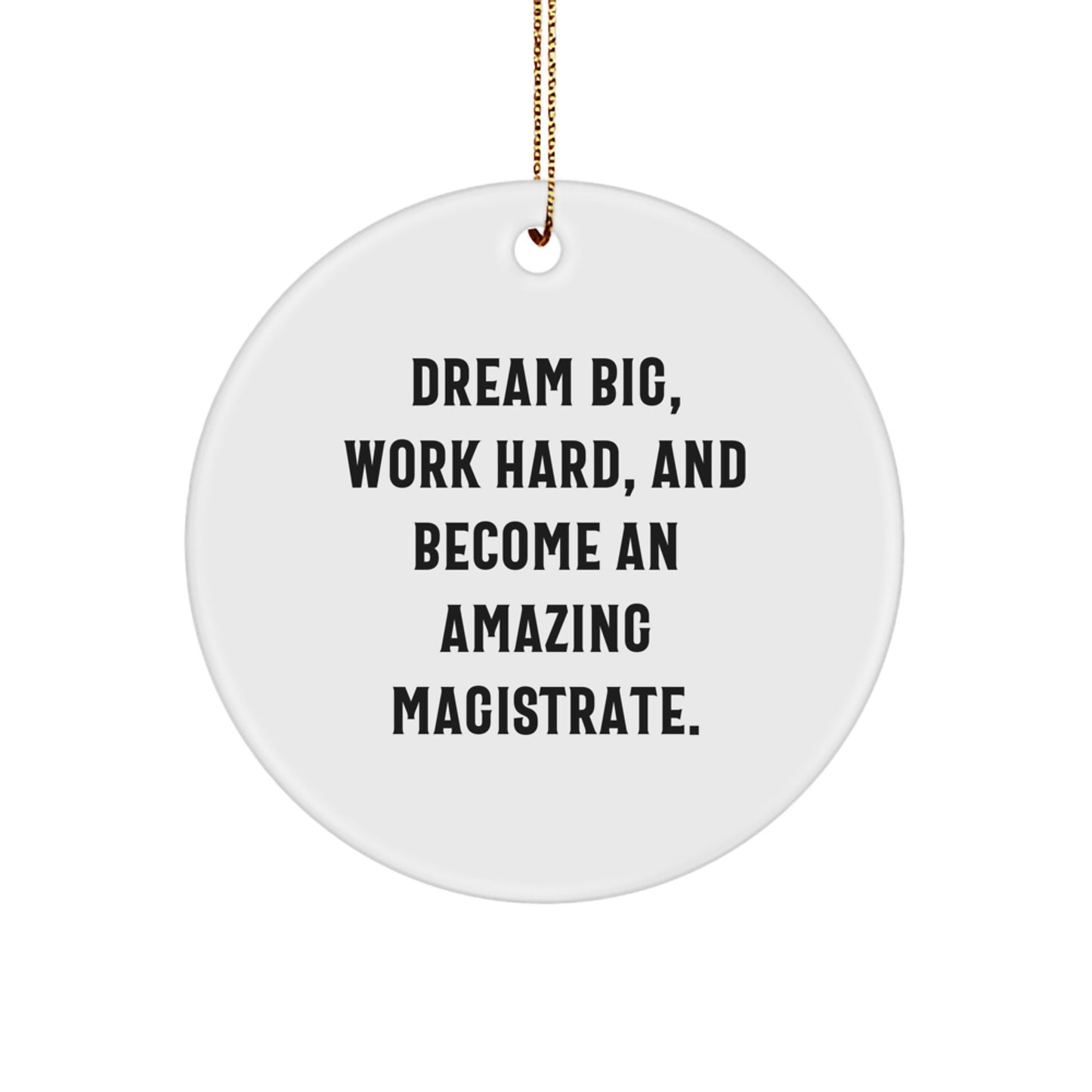Dream Big Funny Magistrate Circle Ornament for Men Gifts from Friends to Family on Christmas Unique - Image 1