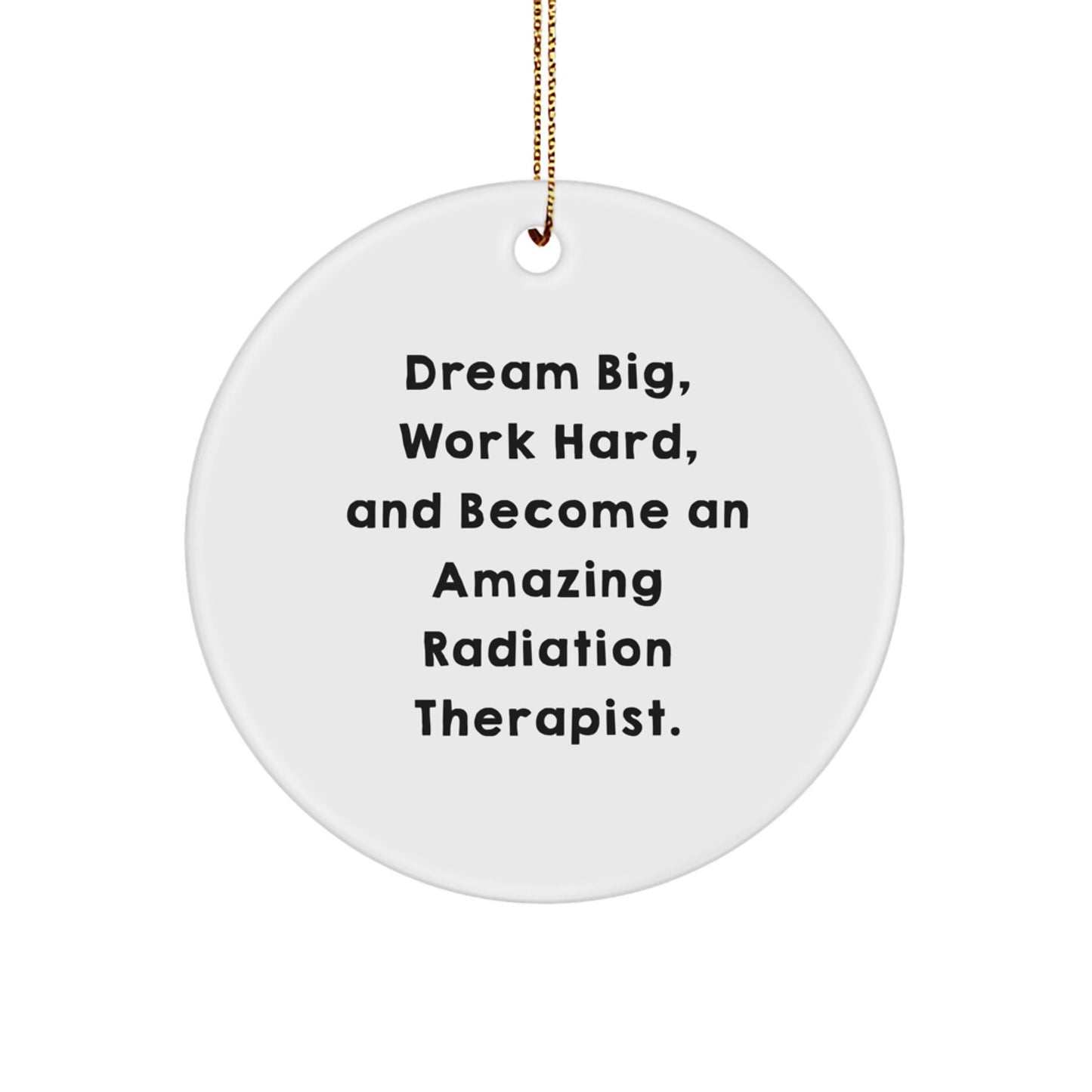 Funny Quotes for Radiation Therapist Gifts, Unique Circle Ornament with 'Dream Big, Work Hard, And Become An Amazing Radiation Therapist.' Motivation for Christmas Unique Gifts from Friends - Image 1