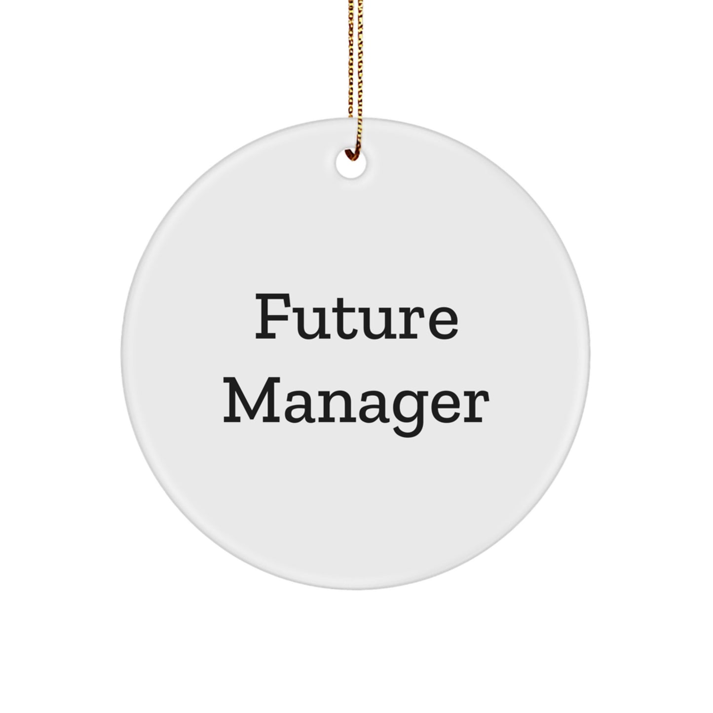Funny 'Future Manager' Circle Ornament, Gifts for Managers from Friends, Coworkers, or Family, Christmas Unique Gifts - Image 1