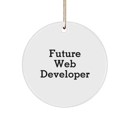 Funny Future Web Developer Circle Ornament Gifts from Family, Perfect for Web Developer Friends, Coworkers, and Men - Image 1
