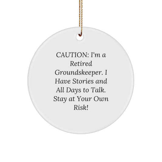 Funny groundskeeper Gifts from Friends for groundskeeper Men, Christmas Unique Circle Ornaments, Retired groundskeeper Humor - Image 1