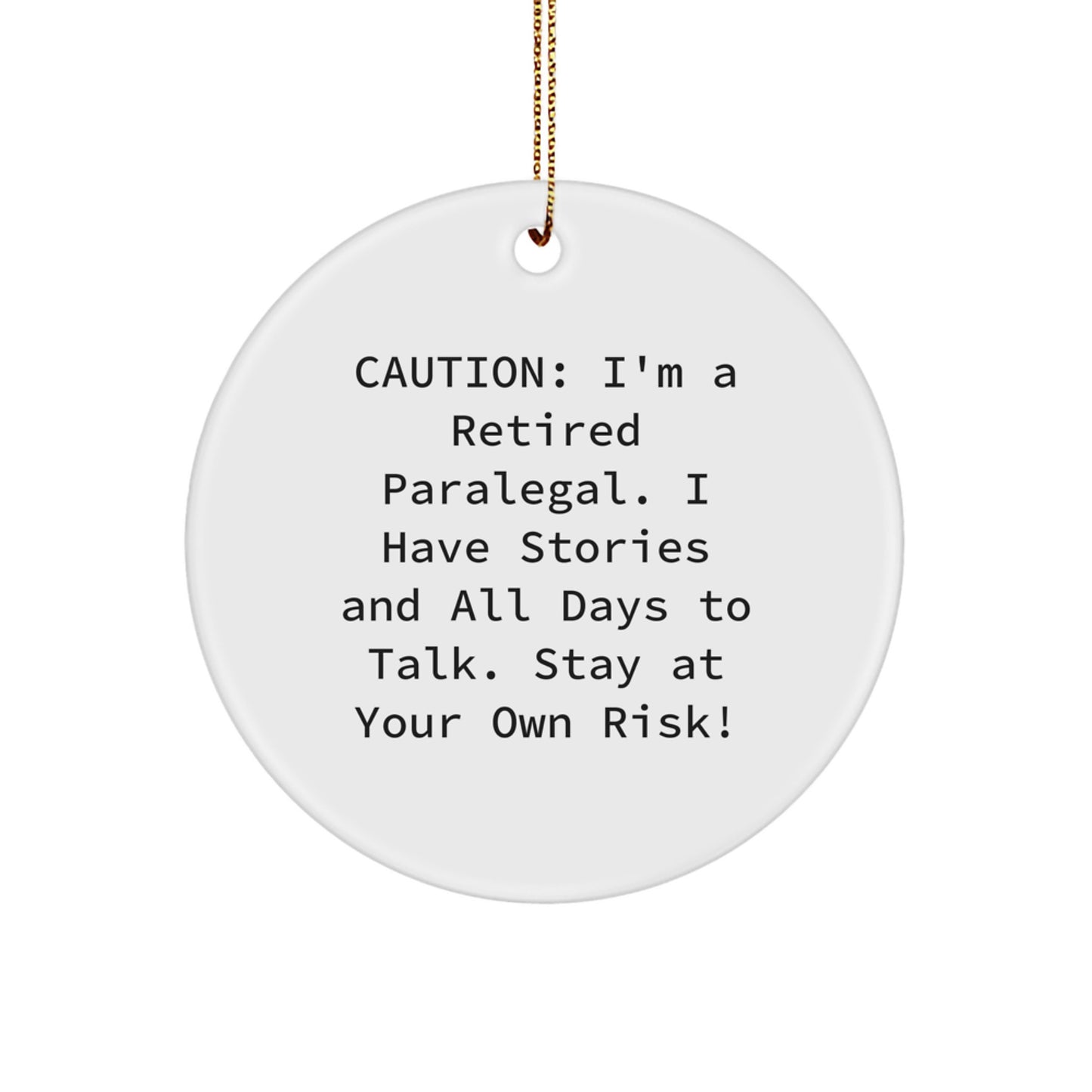Funny Paralegal Christmas Unique Gifts from Friends for Paralegal Men and Women - Paralegal Circle Ornament - Image 1