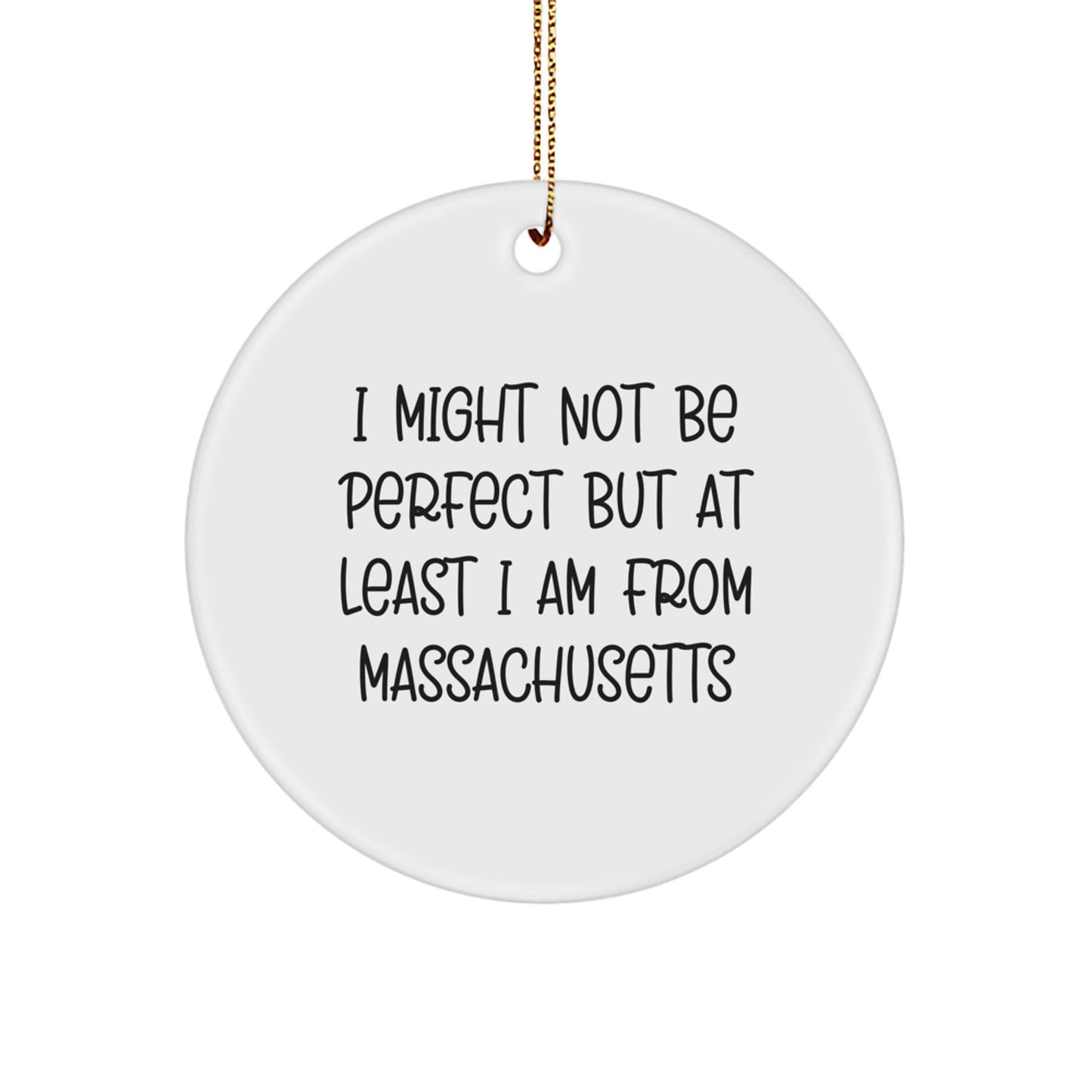 Funny Massachusetts Circle Ornament Gifts for Men Women Friends from Massachusetts Enthusiasts - Image 1