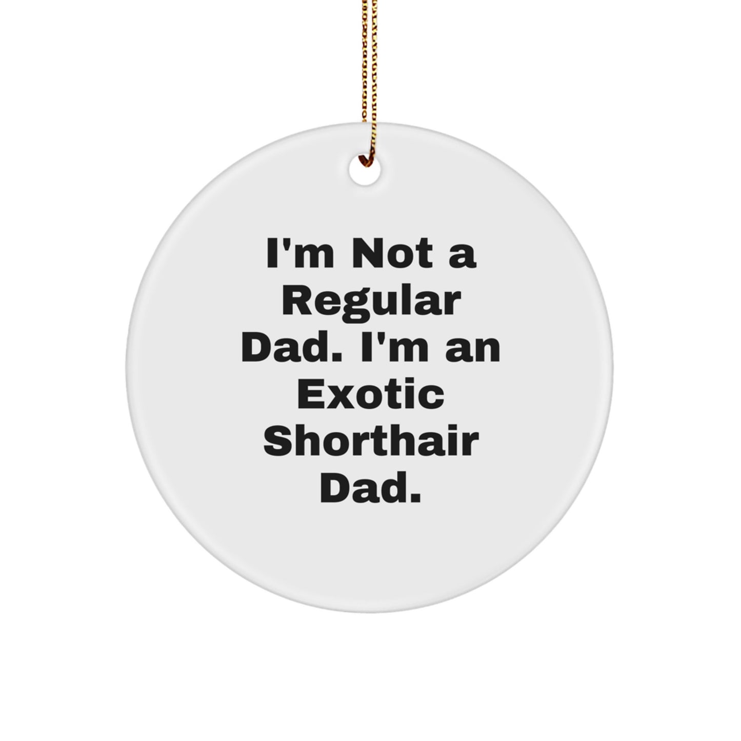 Exotic Shorthair Cat Dad Christmas Circle Ornament Gifts from Men - Image 1