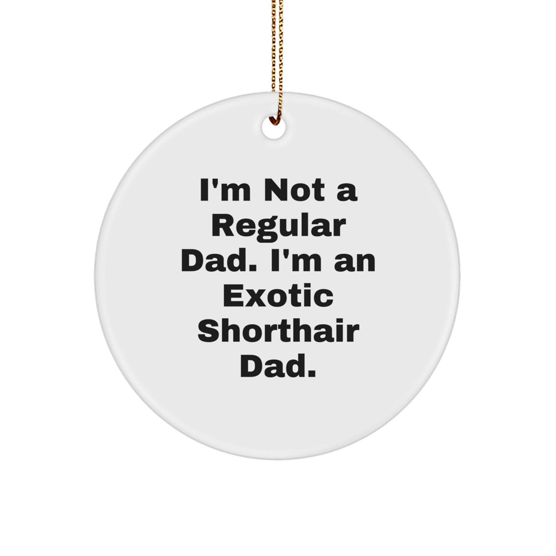 Exotic Shorthair Cat Dad Christmas Circle Ornament Gifts from Men - Image 1