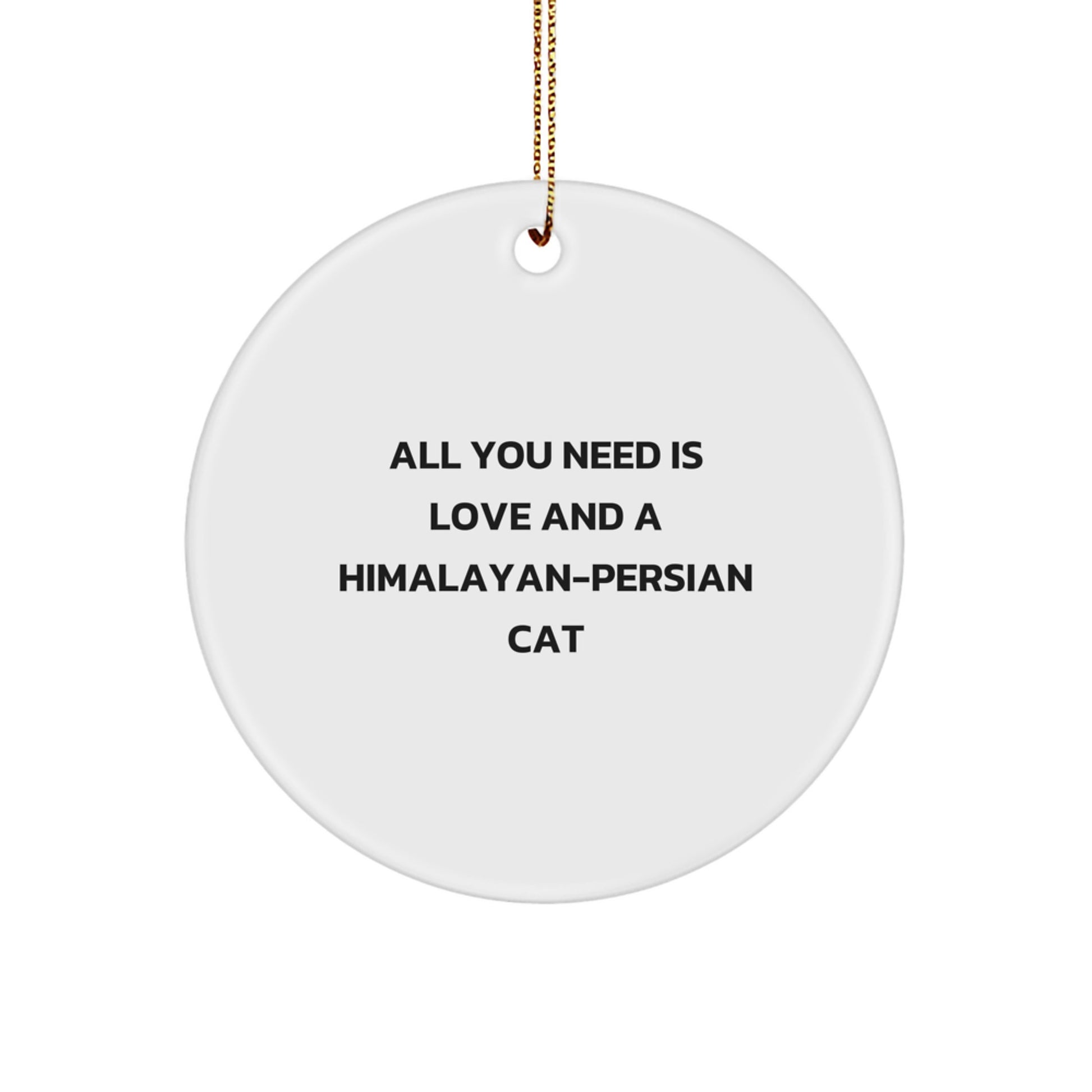 Himalayan-Persian Cat Circle Ornaments, Funny Quote Gifts from Friends and Family, White Circle Shaped, Perfect for Christmas Unique Gifts - Image 1