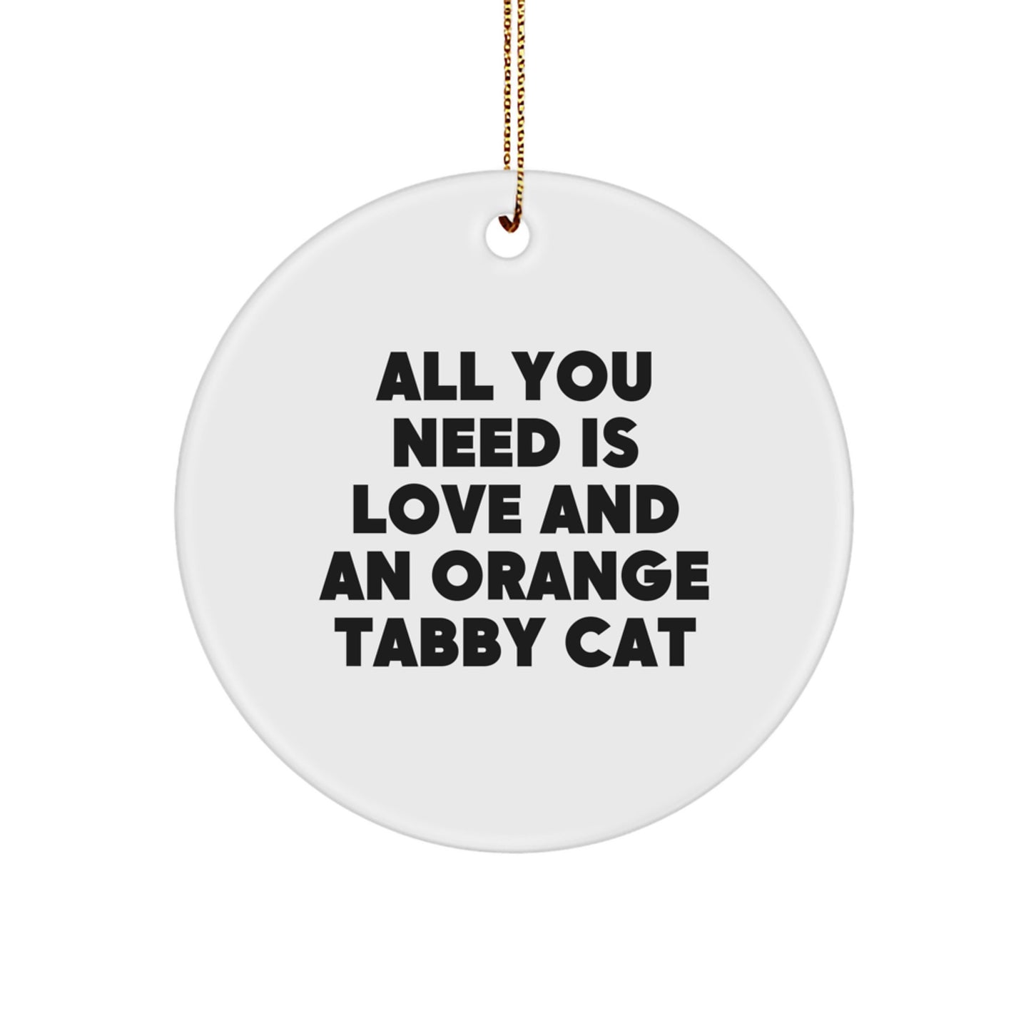 Orange Tabby Cat Circle Ornament Gifts from Friends for Christmas - Image 1
