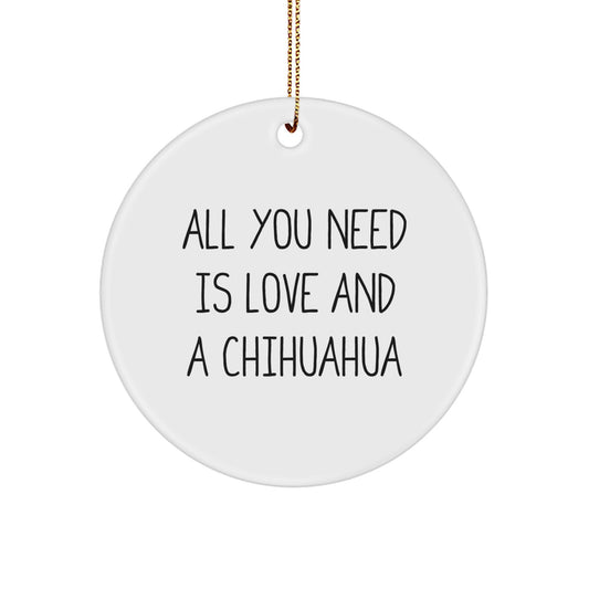 Chihuahua Dog Lover's Christmas Circle Ornament, Gifts from Men to Wife, Perfect for Chihuahua Dog Owners, Christmas Unique Presents - Image 1
