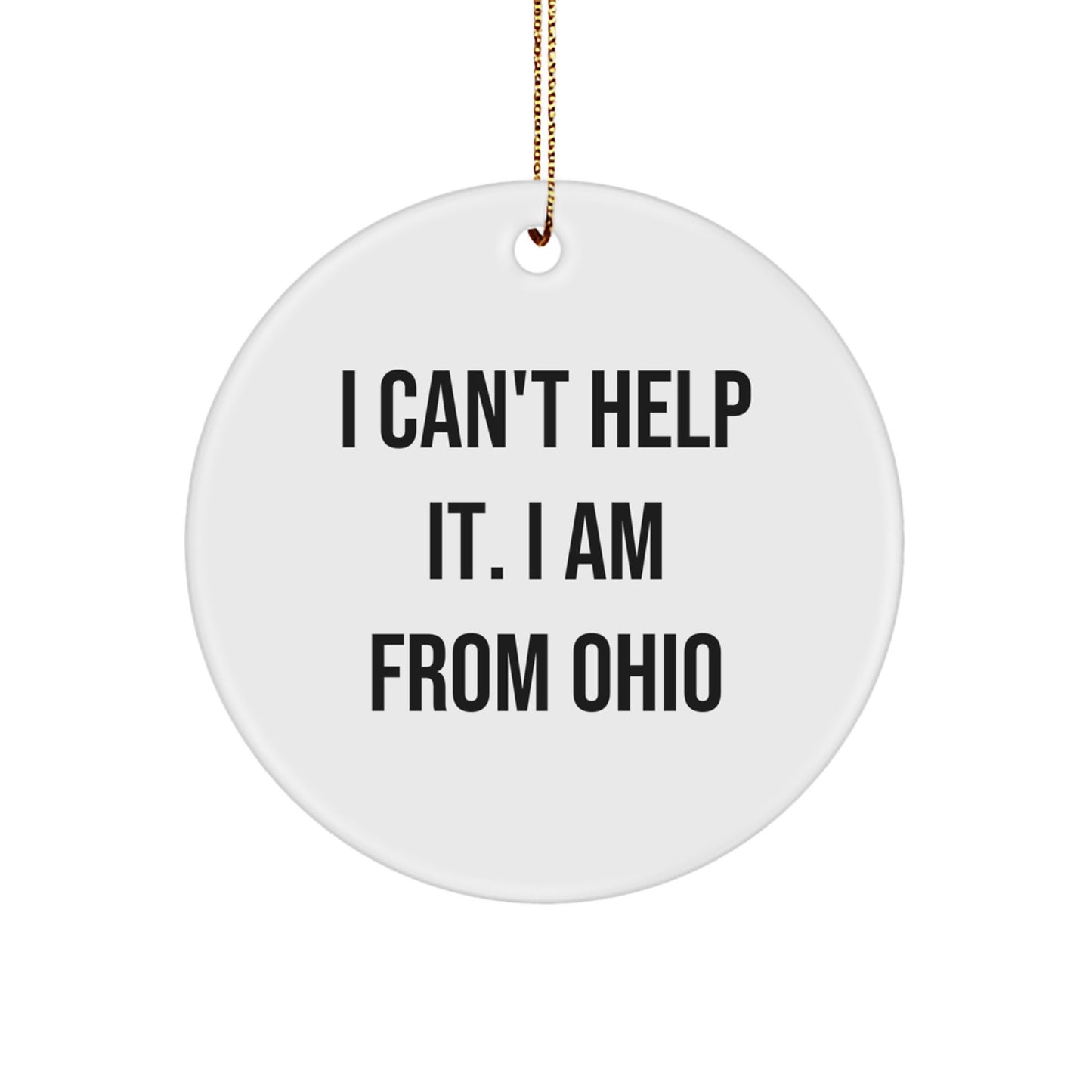 Funny Ohio Circle Ornament Gifts from Home for Men Women Friends Family - Image 1