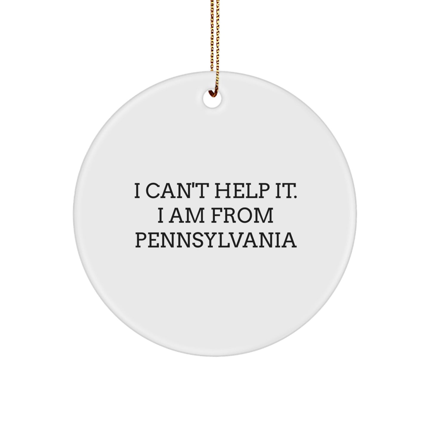 Funny Pennsylvania Circle Ornament Gifts from Friends and Family for Pennsylvania Christmas Unique Presents - Image 1