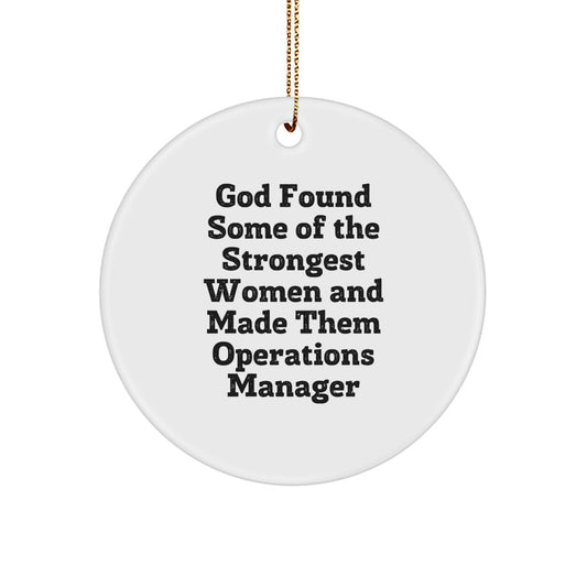 Funny Operations Manager Gifts from Men, Operations Manager Circle Ornament for Christmas Unique Gifts - Image 1