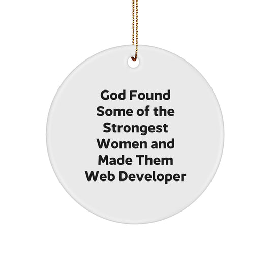 Funny Web Developer Gifts for Him - Web Developer Circle Ornament Gifts from Men to Friends, Coworkers, or Family - Holiday Christmas Unique Gift for Tech Enthusiasts - Image 1