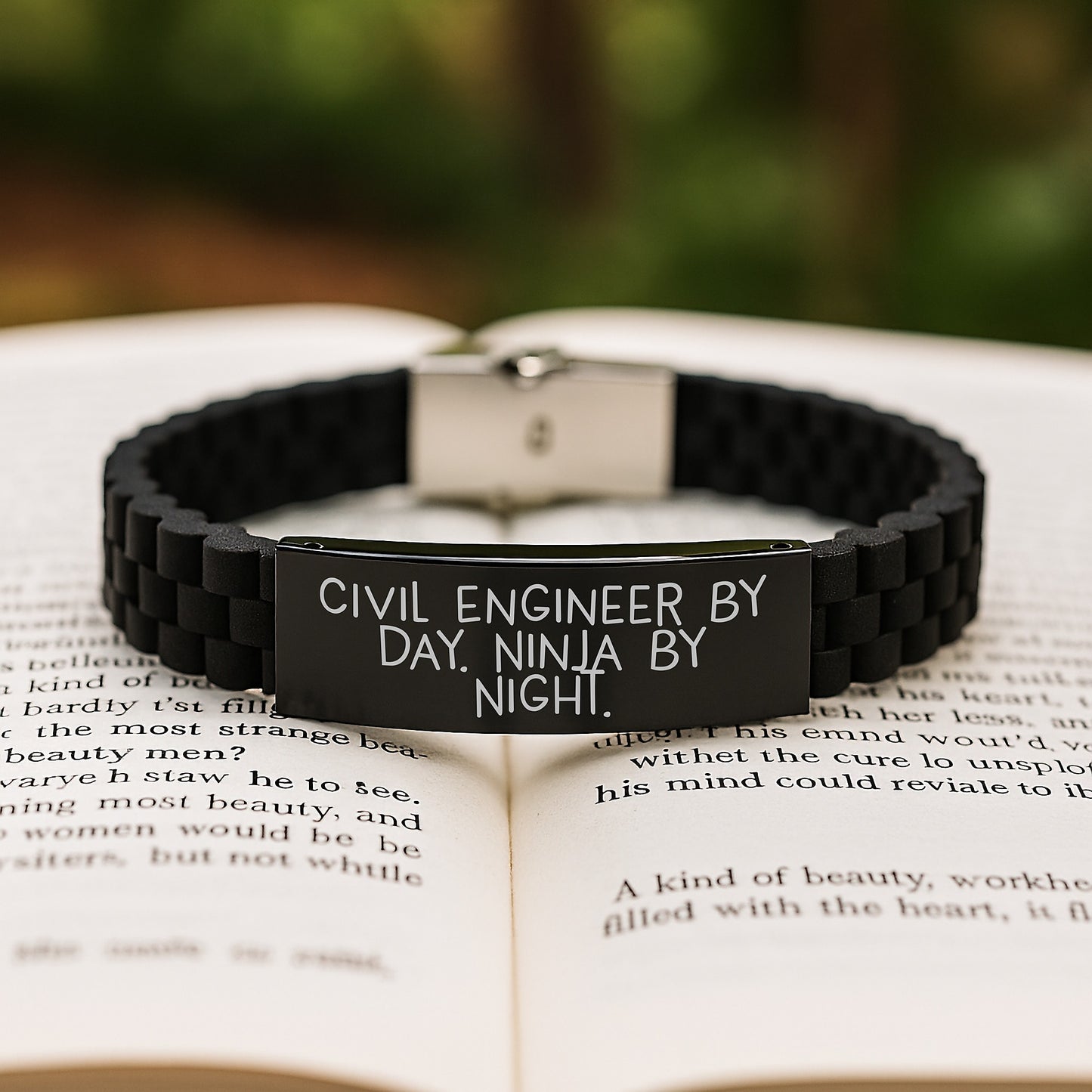 Civil Engineer Ninja Gifts for Him Birthday Unique Glide lock Clasp Bracelet from Friends, Birthday Unique Gifts for Civil Engineer Men by Day - Image 2