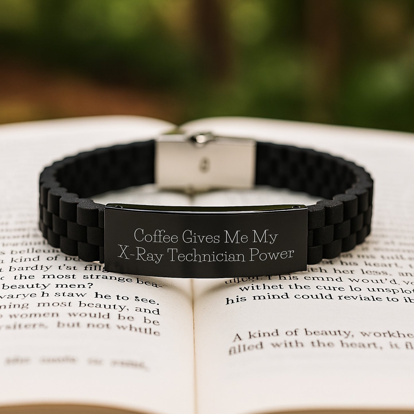 X-Ray Technician Power Gifts from Friends to X-Ray Technician Graduates with Funny Glide lock Clasp Bracelet Coffee Quote, Unique Gifts for X-Ray Technician Men - Image 2