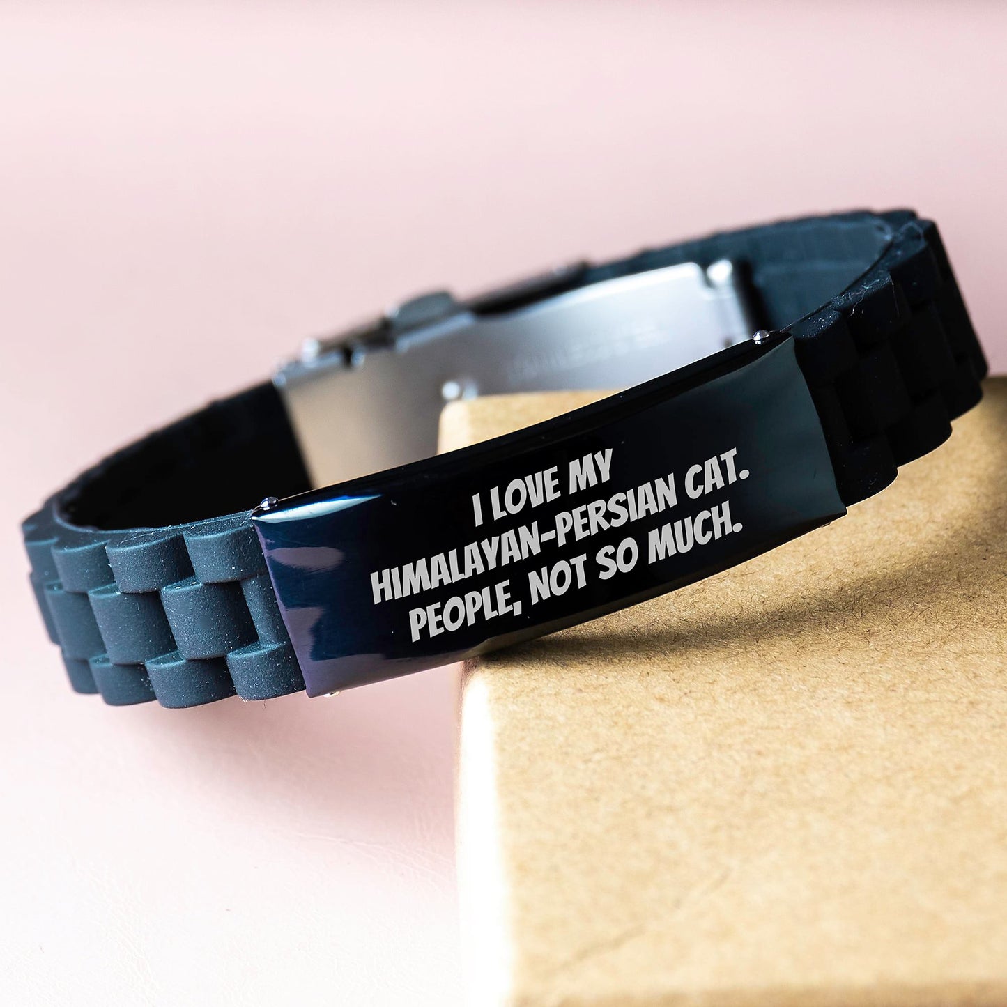Himalayan-Persian Cat Lovers Gifts from Family, Friends, or Coworkers - 'I Love My Himalayan-persian Cat. People, Not So Much.' Glide lock Clasp Black Birthday Unique Gifts - Image 3