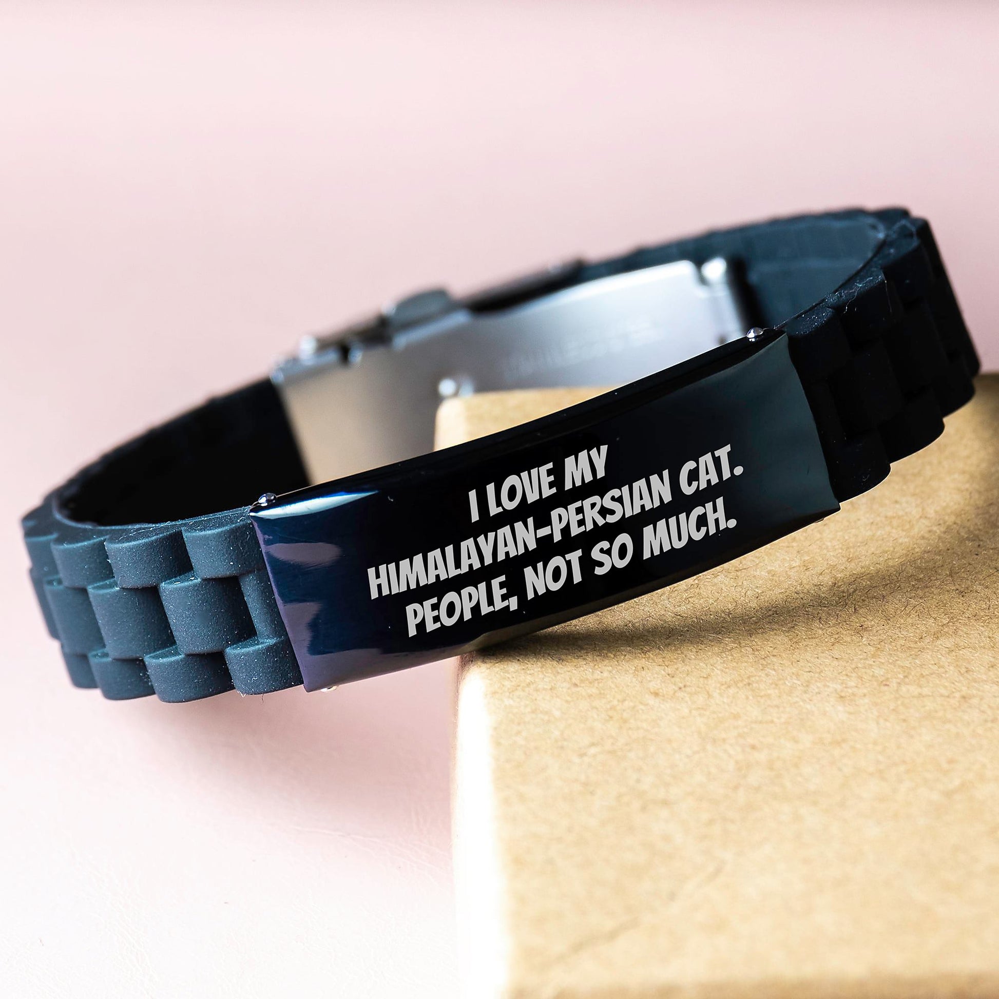 Himalayan-Persian Cat Lovers Gifts from Family, Friends, or Coworkers - 'I Love My Himalayan-persian Cat. People, Not So Much.' Glide lock Clasp Black Birthday Unique Gifts - Image 3