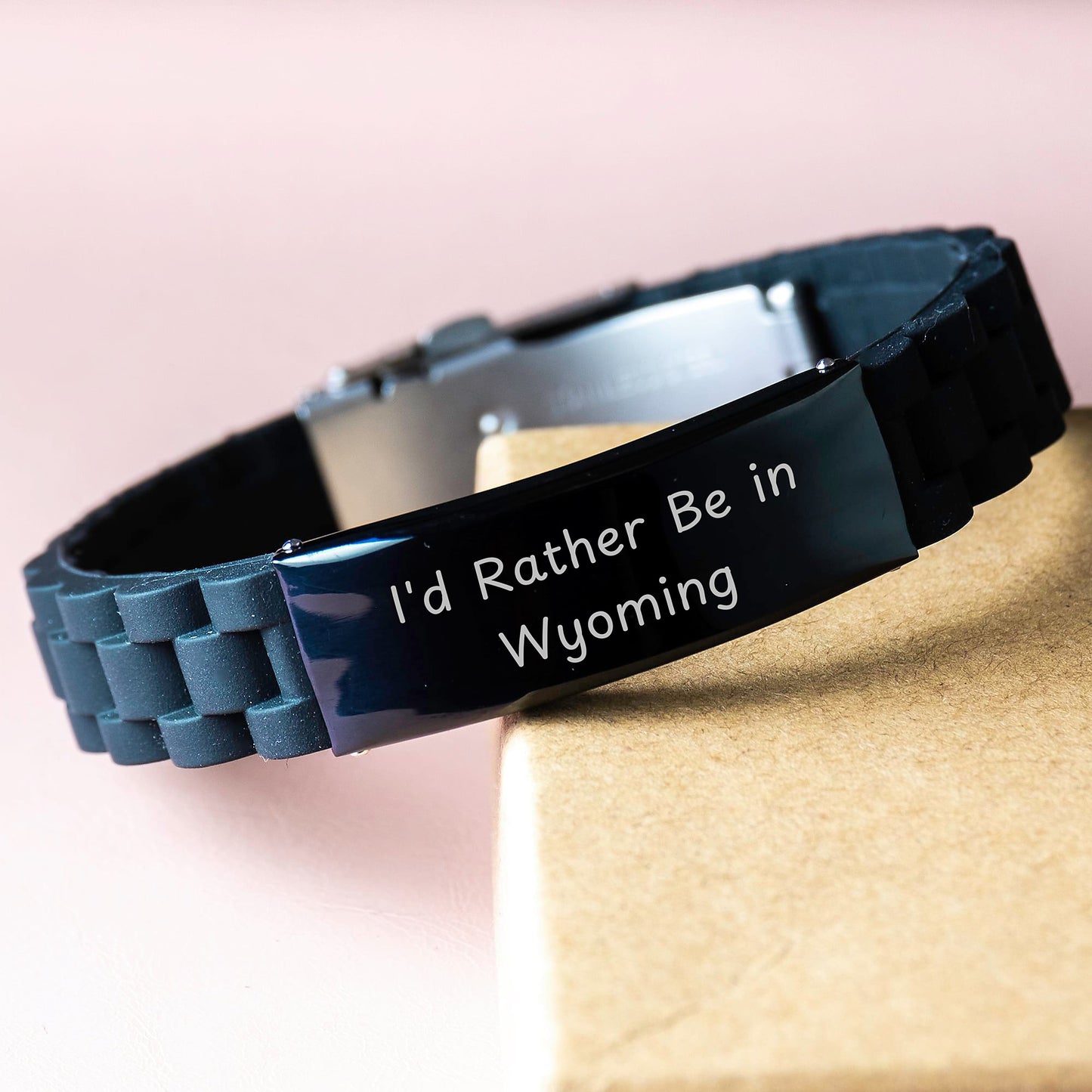 Wyoming Enthusiast Gifts from Friends to Family - I'd Rather Be In Wyoming Glide lock Clasp Birthday Jewelry - Image 3