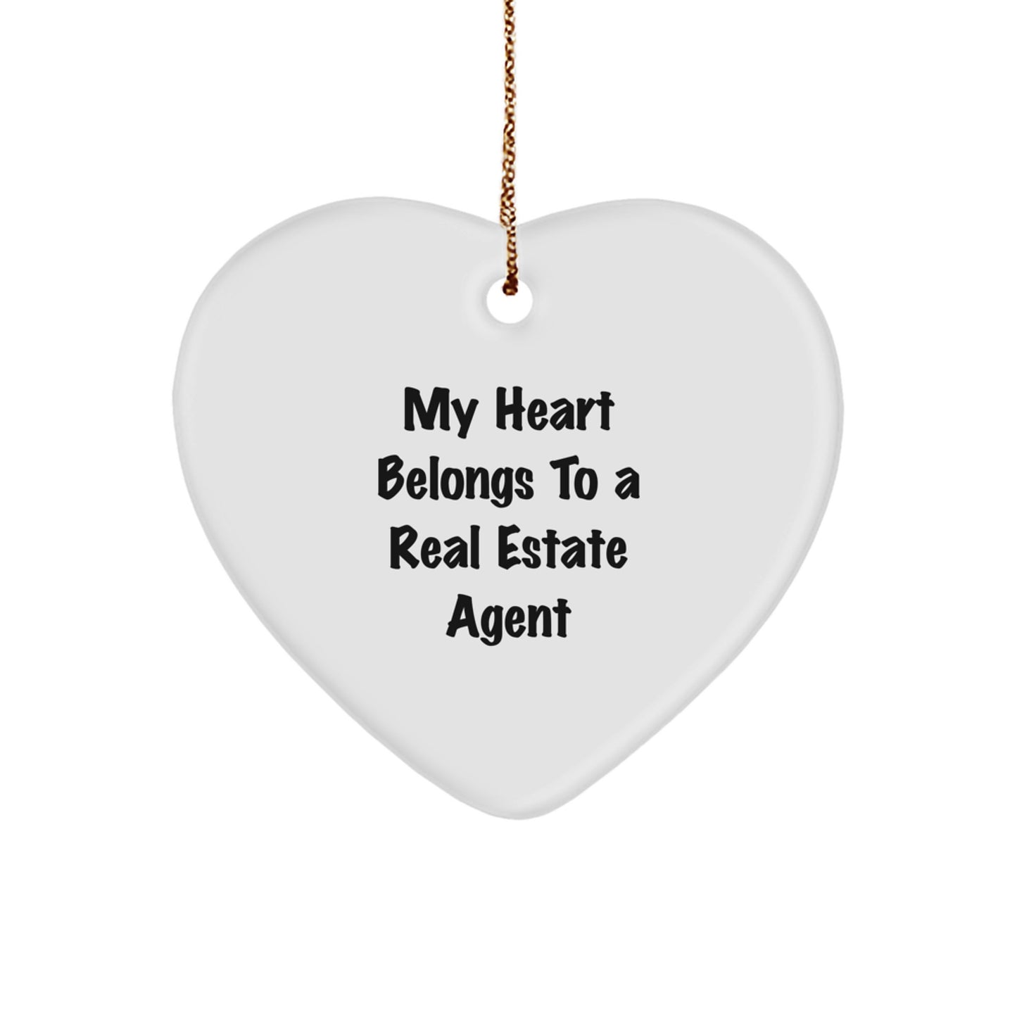 Funny Heart Shaped Ornament, Gifts from Men to Women for Real Estate Agent, Christmas Unique Gifts - Image 1