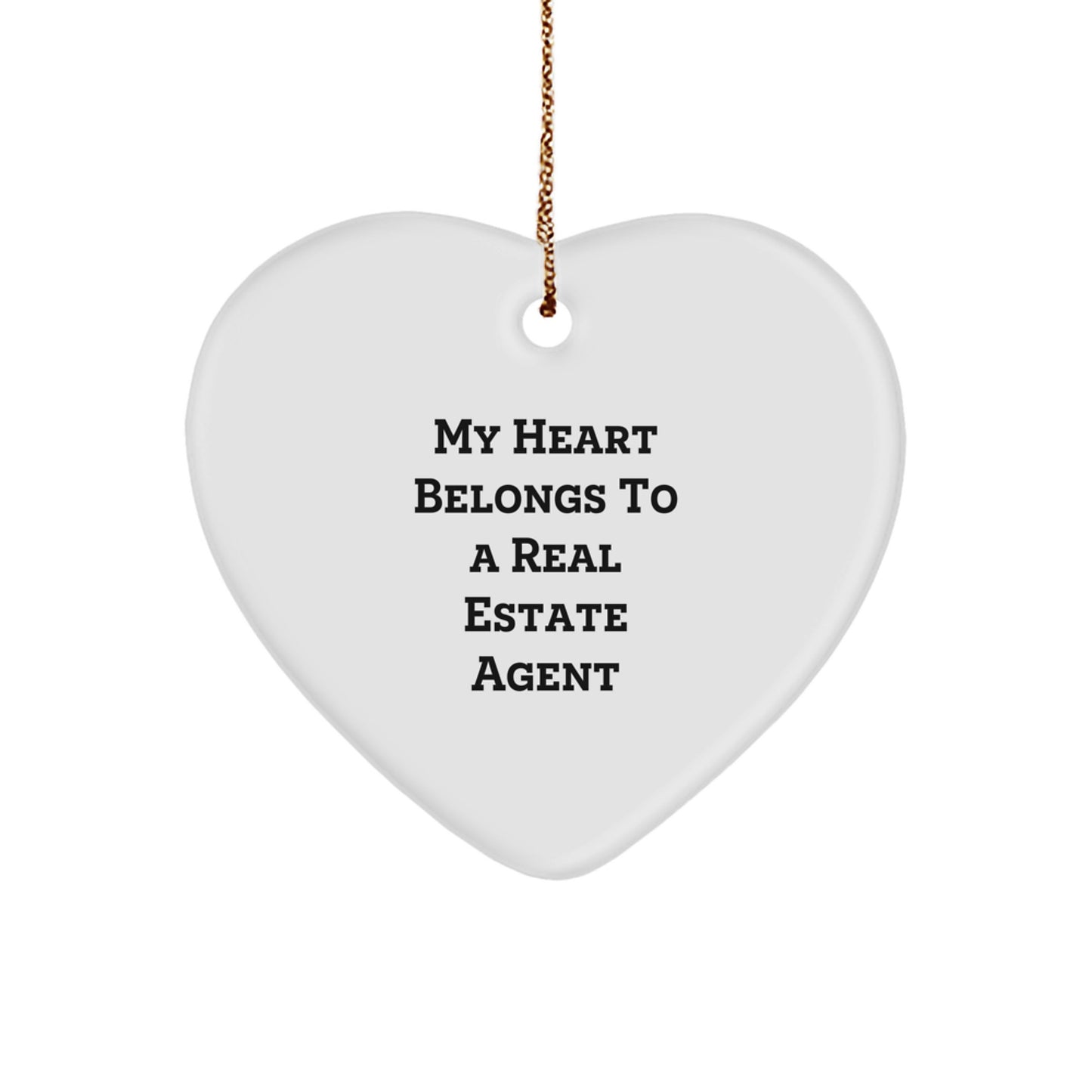 Funny Heart Ornament Gifts from Real Estate Agent Lovers, Christmas Unique Gifts for Real Estate Agent Friends - Image 1