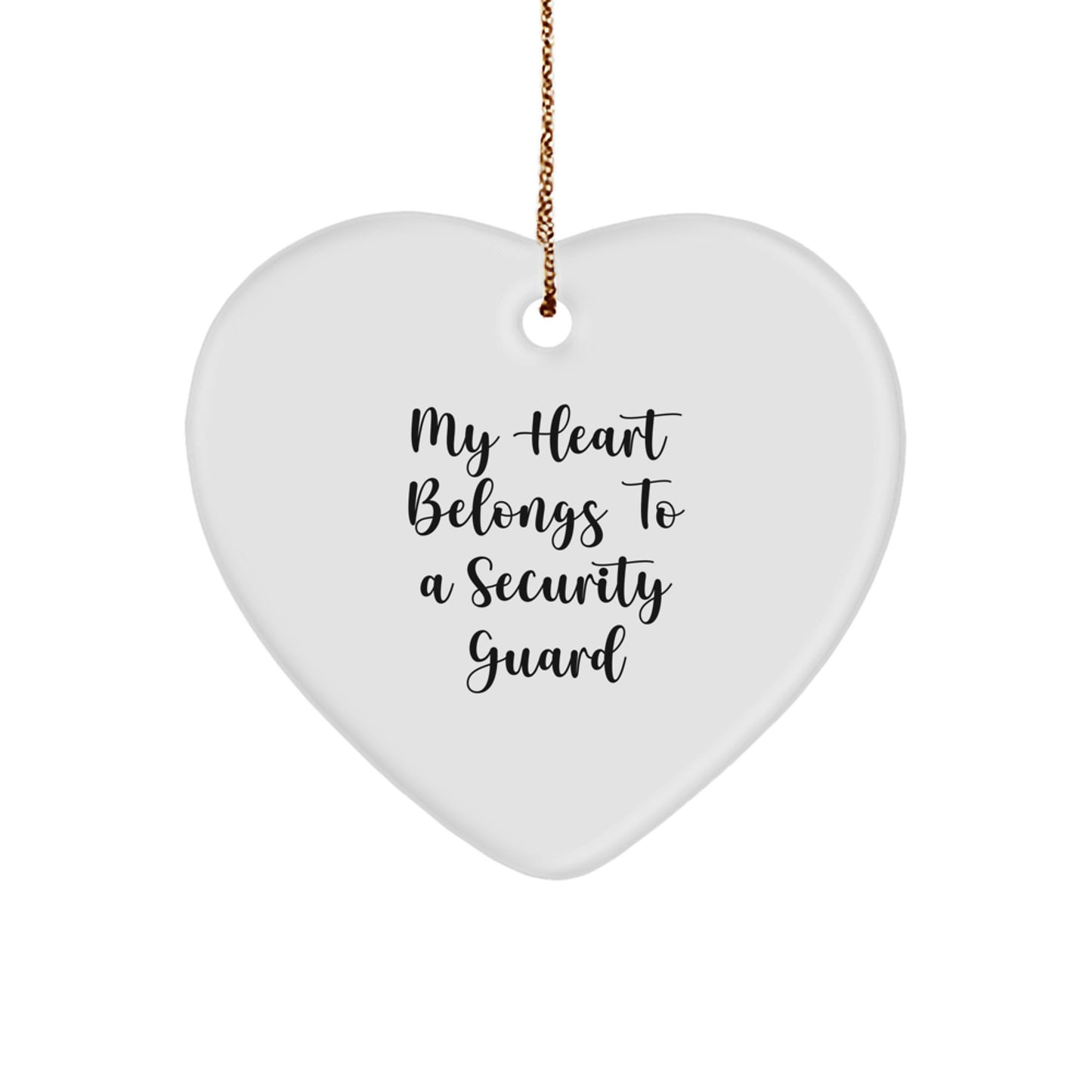 Funny Security Guard Heart Ornament Gifts from Men, Women, Coworkers, Family to Security Guard, Men, Women, Friends, Coworkers - Image 1