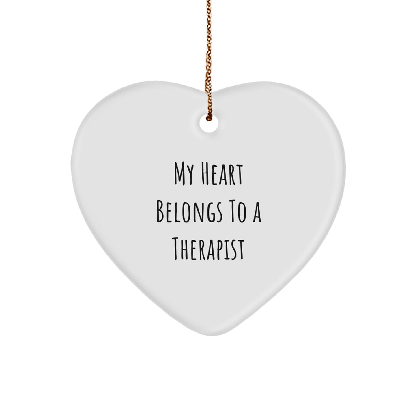Funny Therapist Gifts for Christmas - Heart Ornament, 'My Heart Belongs To A Therapist' - Gifts from Friends, Family, Coworkers, Men, Women - Image 1