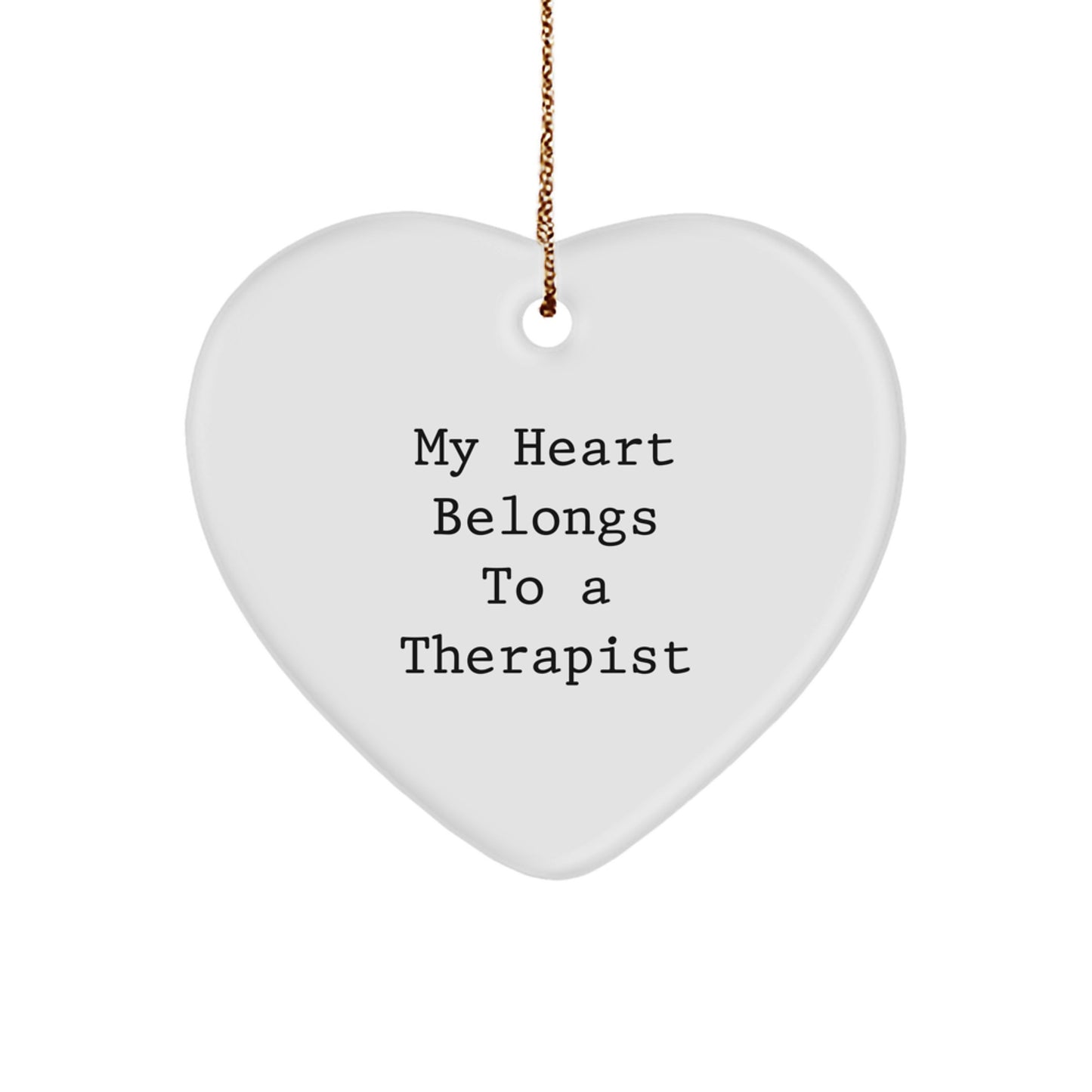 Funny Therapist Gifts - My Heart Belongs To A Therapist Christmas Ornament for Therapist Friends from Family - Image 1