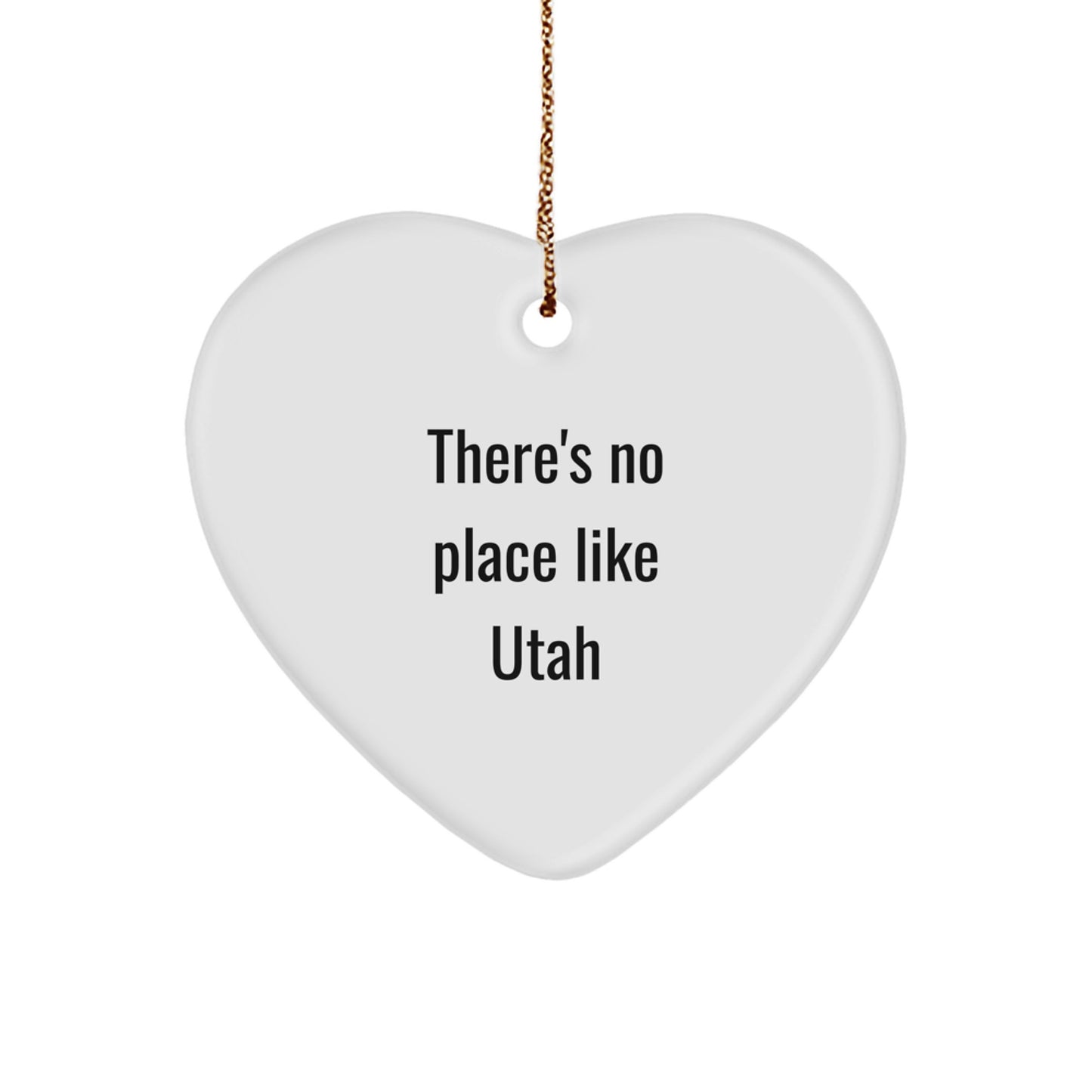 Utah Heart Ornament Gifts from Men to Family - 'There's No Place Like Utah' Christmas Decor - Image 1