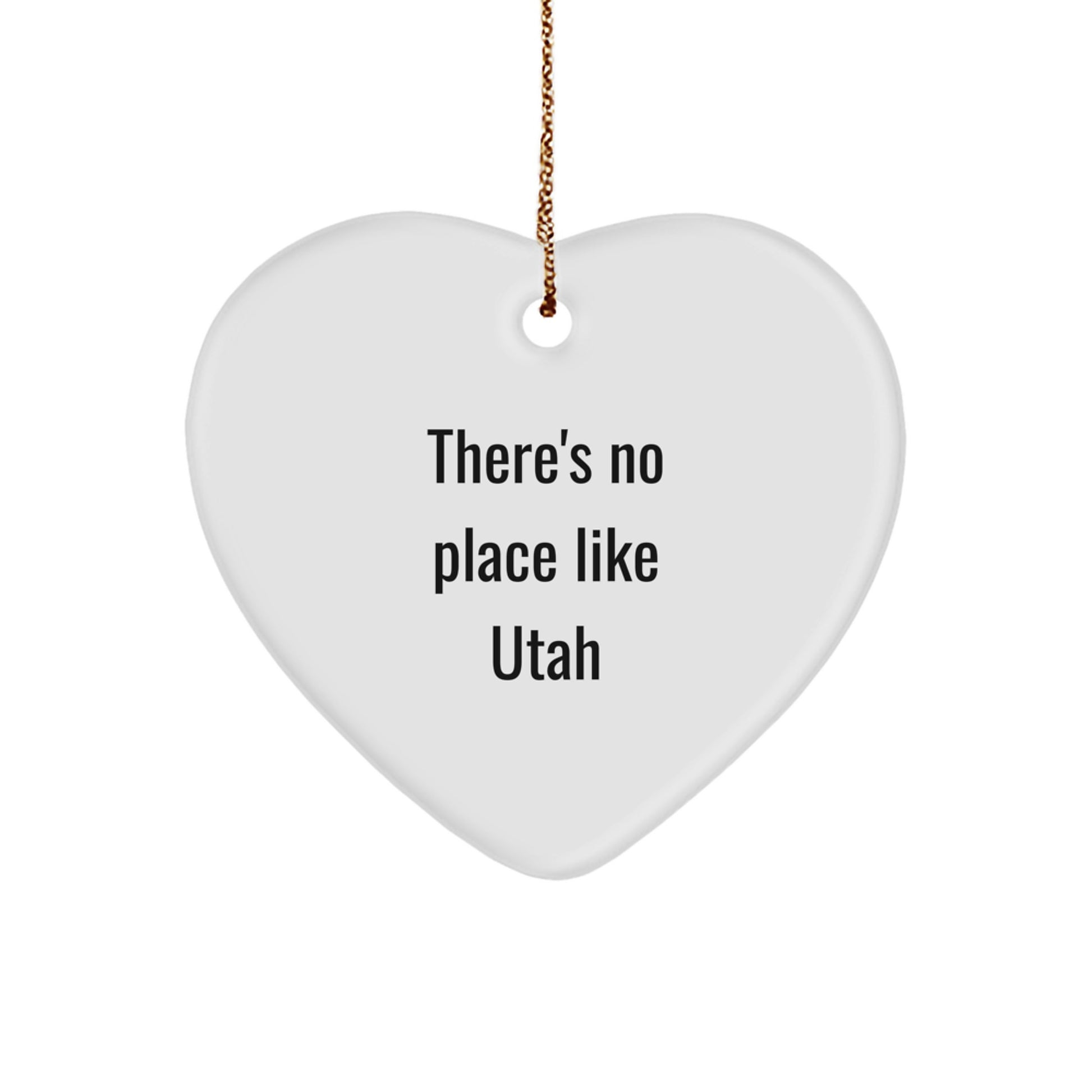 Utah Heart Ornament Gifts from Men to Family - 'There's No Place Like Utah' Christmas Decor - Image 1