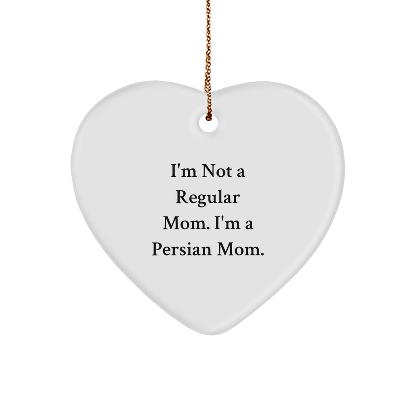 Funny Persian Cat Gifts, Heart Ornament for Christmas Unique Gifts from Mom to Family Members - Image 1