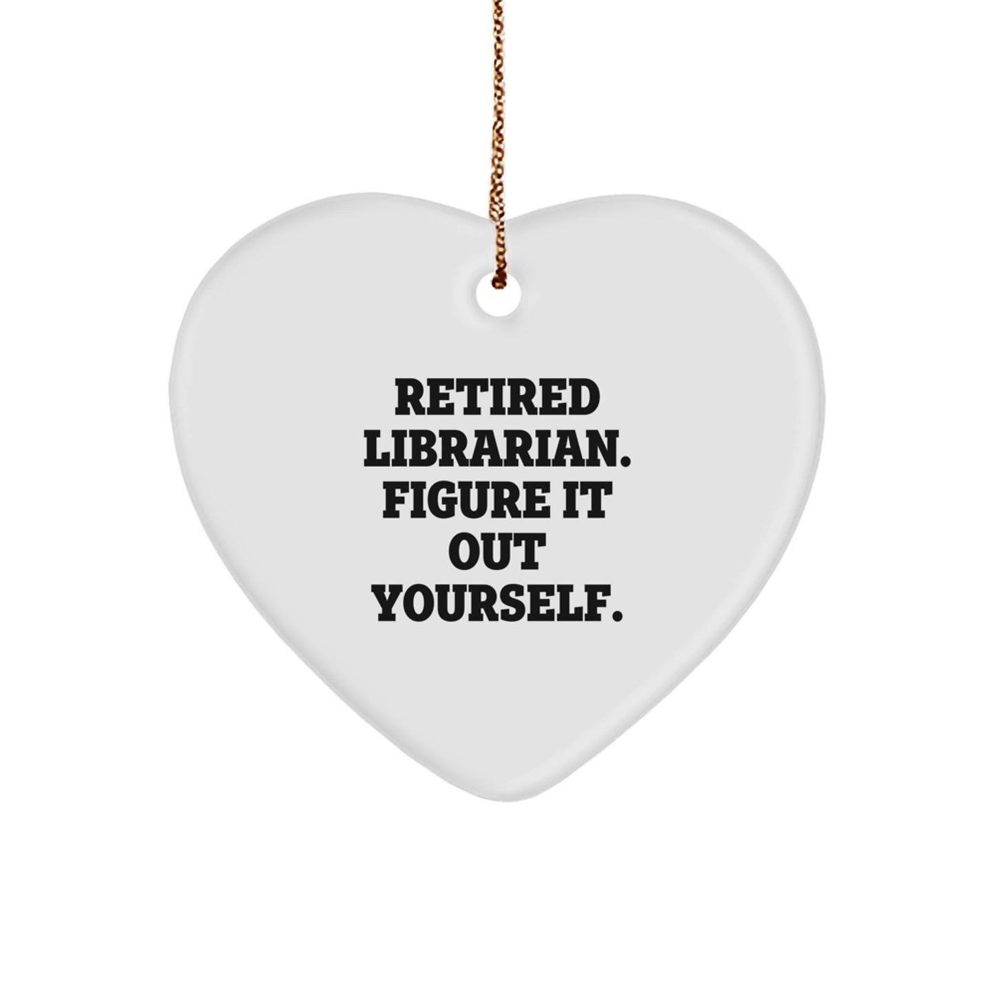 Funny Librarian Gifts from Friends for Librarian Christmas Unique Heart Ornament - Image 1