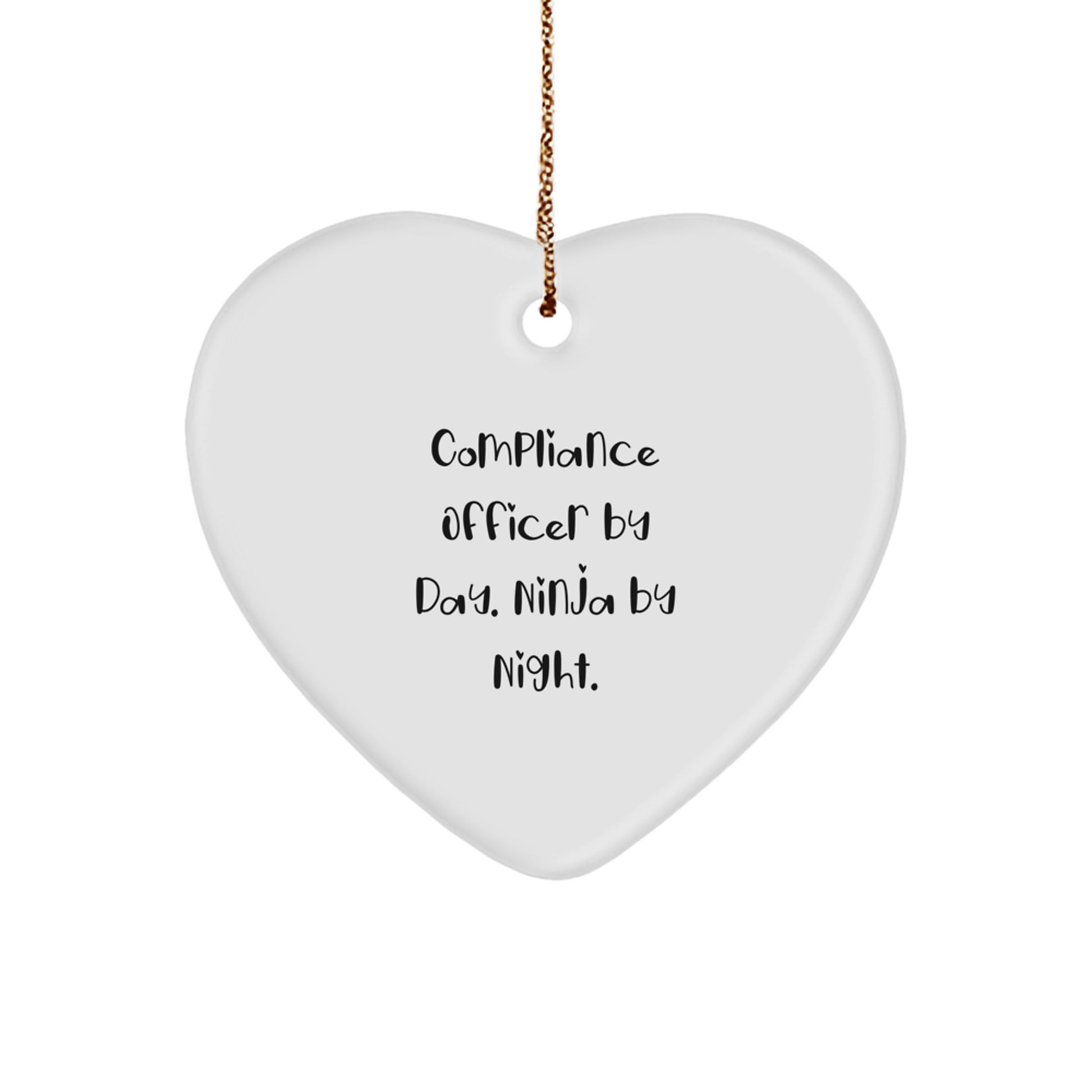 Compliance Officer Gifts from Men - Christmas Unique Heart Ornament by Day, Ninja By Night - Perfect for Coworkers, Friends, or Family - Image 1