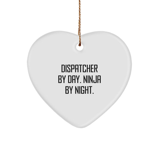 Dispatcher Gifts by Day, Ninja Gifts by Night, Heart Ornament for Men, Unique Christmas Unique Gifts from Friends, Gifts for Dispatchers - Image 1
