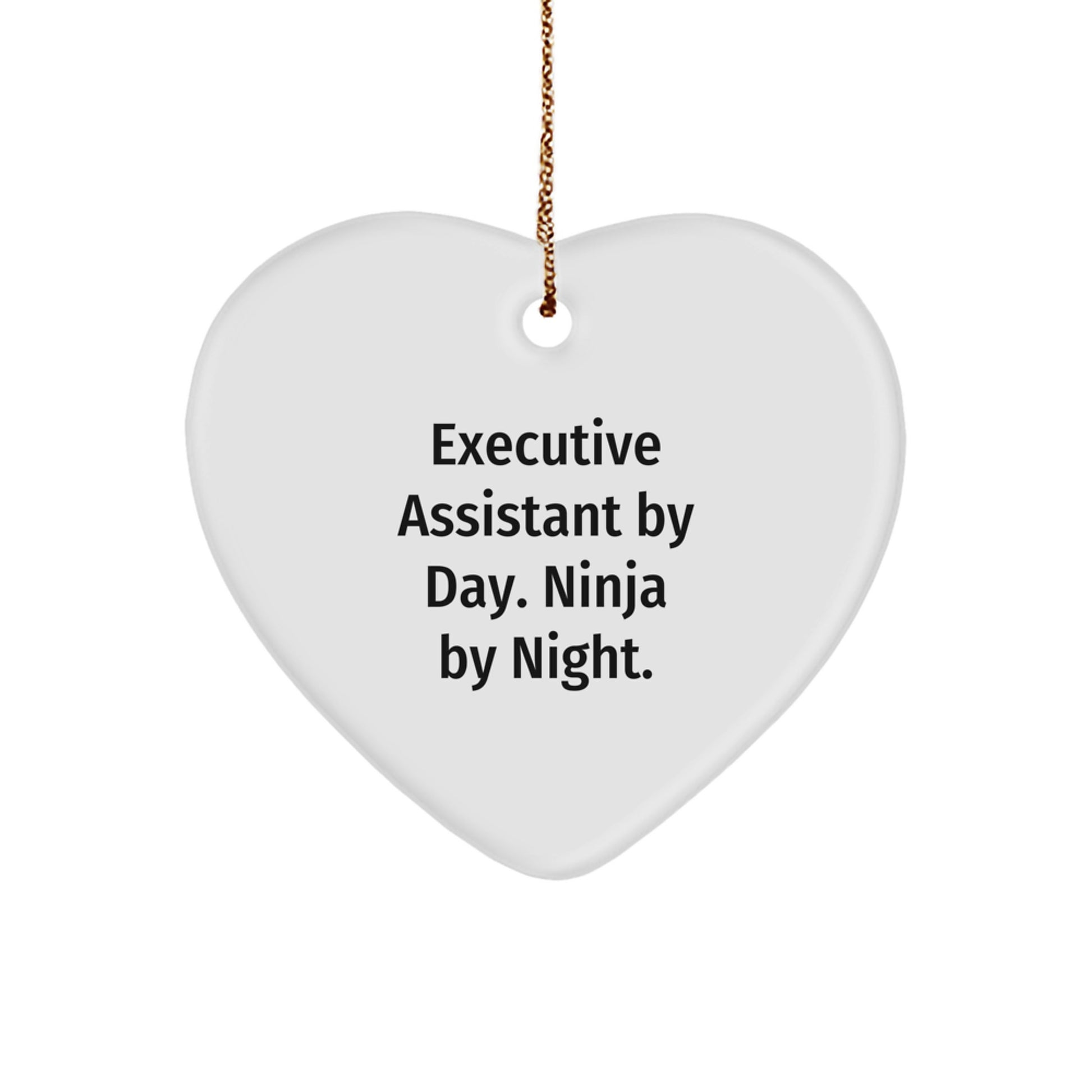 Funny Executive Assistant Gifts by Day, Ninja Heart Ornament by Night, Gifts from Friends for Christmas - Image 1