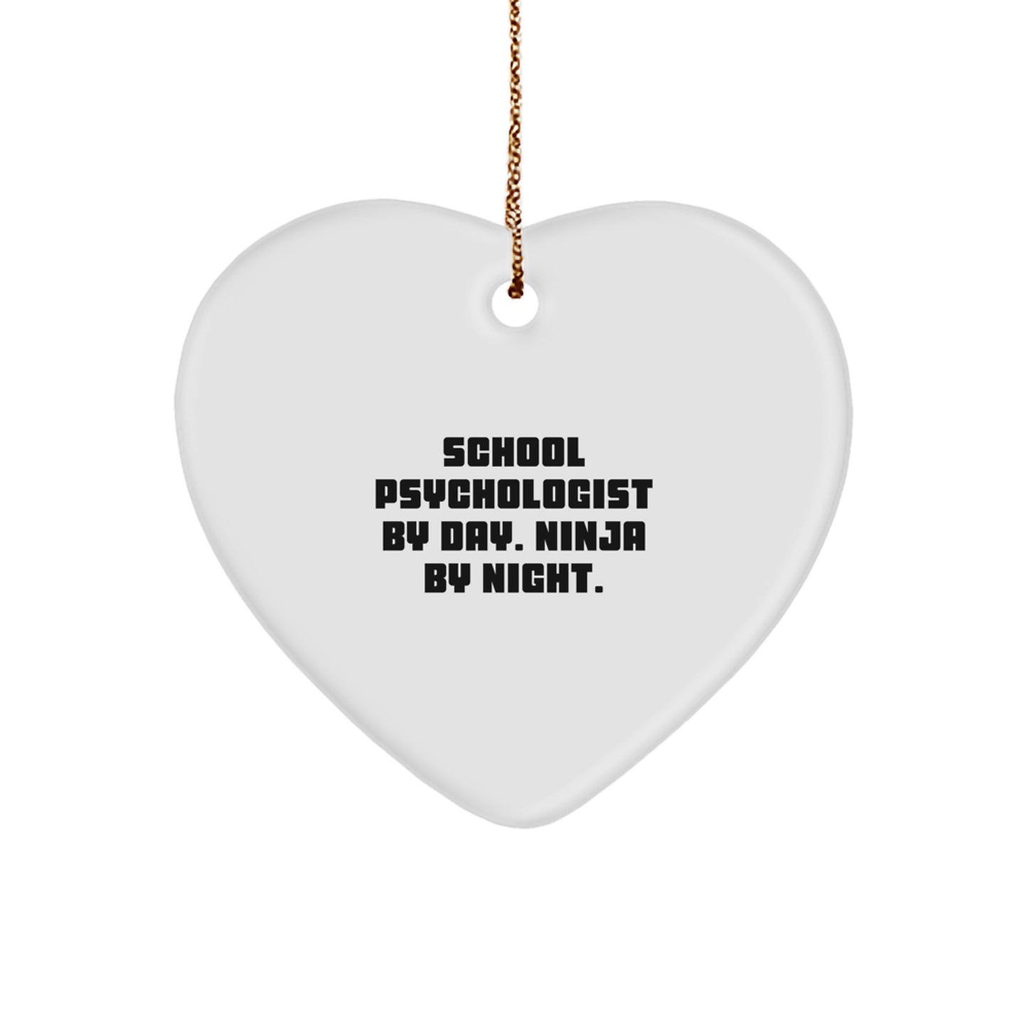 Funny School Psychologist Heart Ornament Gifts from Friends for Christmas Unique Presents - Image 1